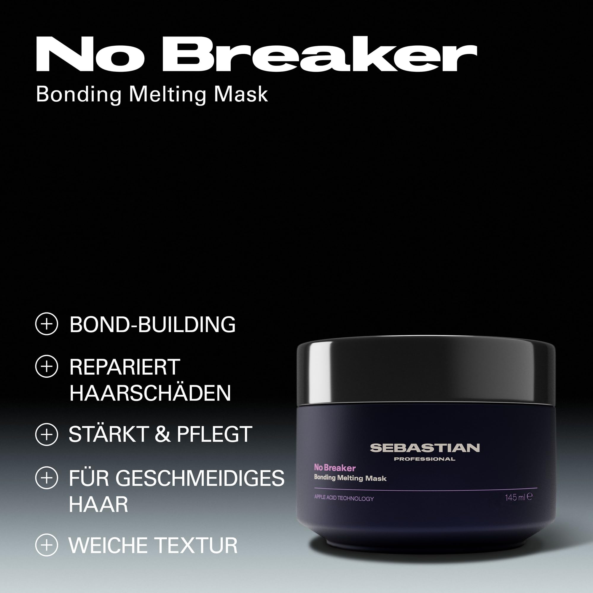 Sebastian Professional NO BREAKER Bonding Melting Mask – Stärkende Haarmaske mit Apfelsäure-Technologie, stärkt geschädigtes & strapaziertes Haar für intensive Pflege & Geschmeidigkeit