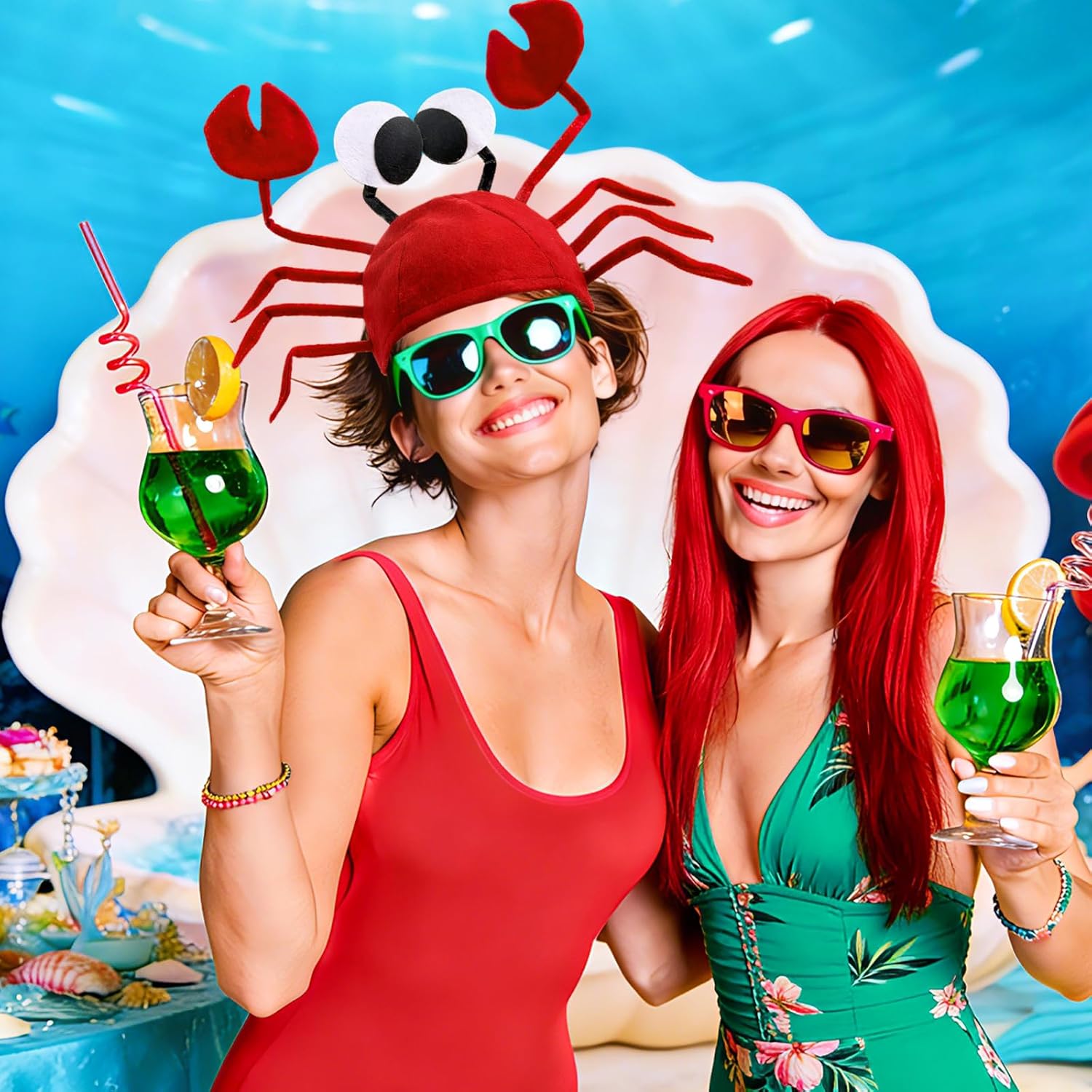 Funny Crab Hat,3D Lobster Seafood Hats Crazy Cap Day Costume Accessories for Pets Adults Dress Up Themed Party Supplies,Crab Feast Decor Halloween