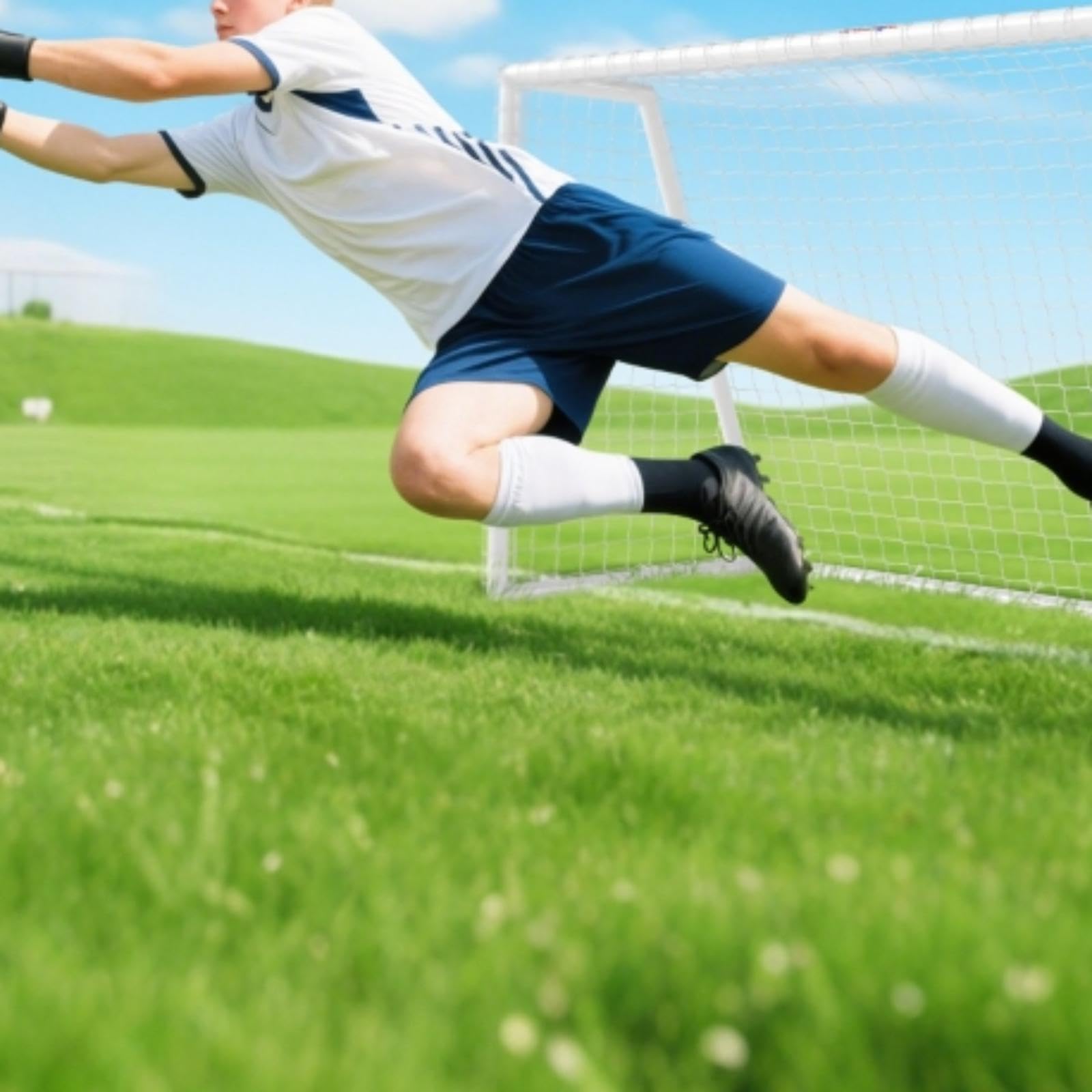 FuÃŸballtor, robustes Netz, Kunststoff-Rahmen, Heringe, 180L x 92B x 124H cm,