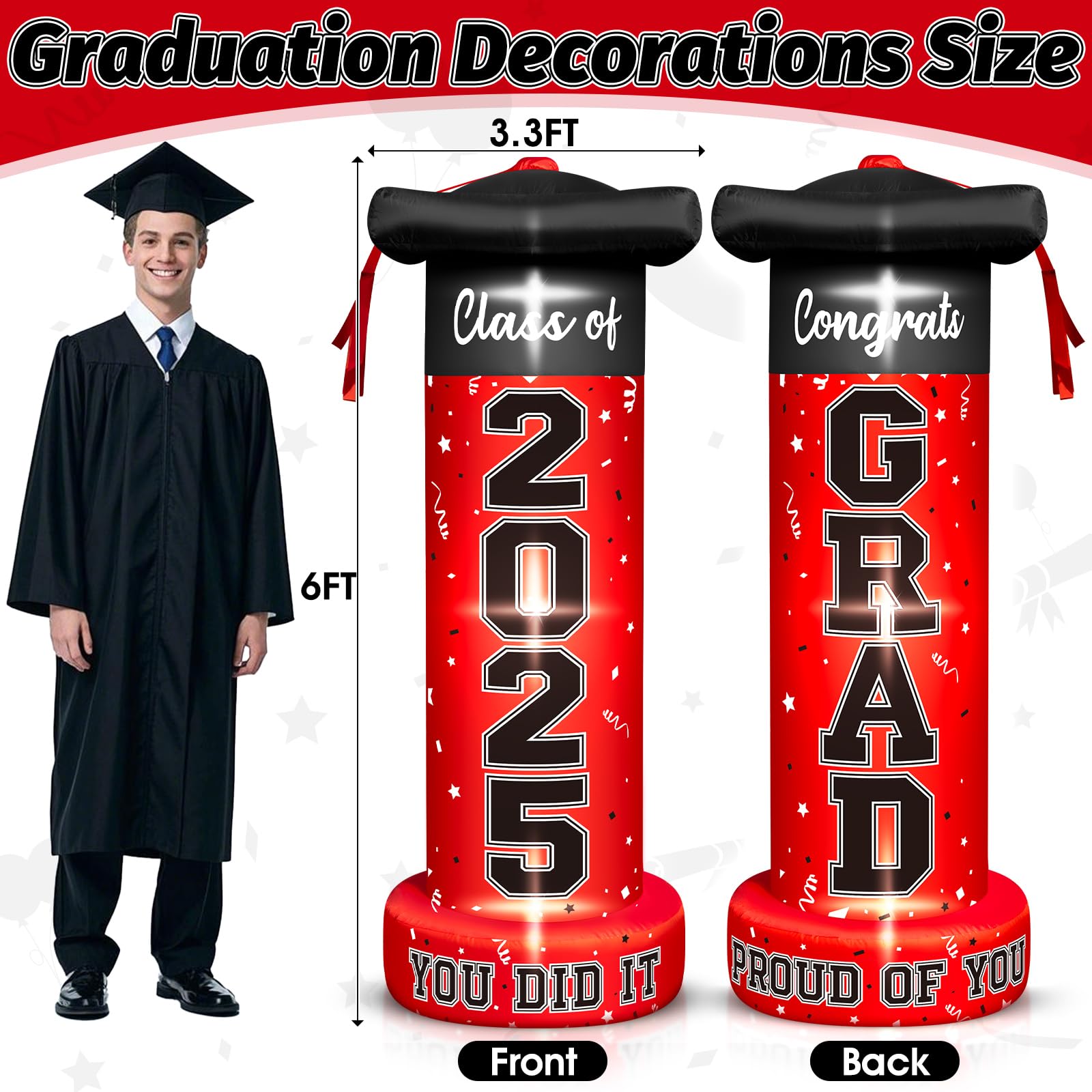 Outside Graduation Decorations Class Of 2024 6FT Giant Graduation ...