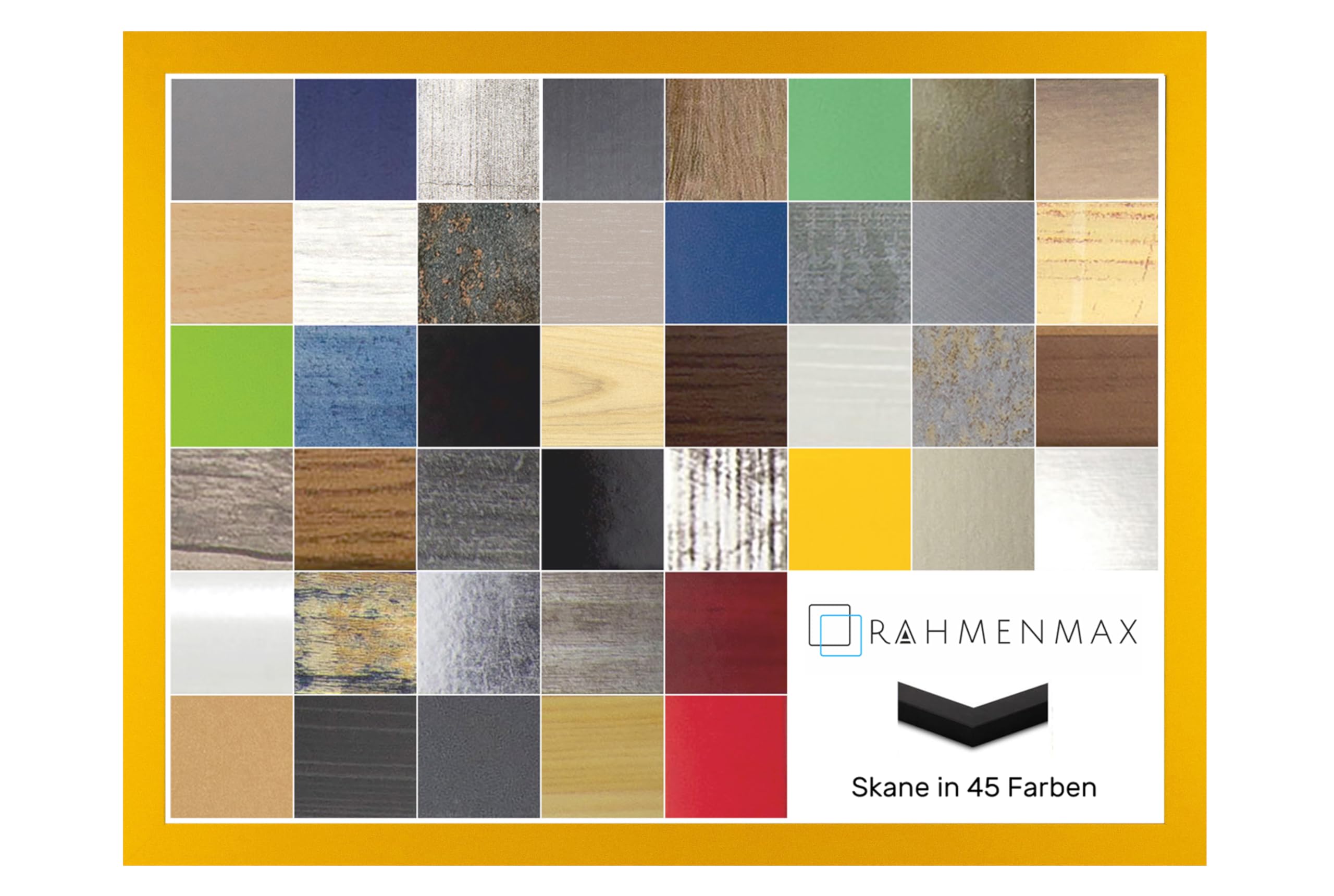 RahmenMax Skane - Cornice portafoto a puzzle, 24 x 33 cm, colore giallo, realizzata a mano, con vetro acrilico anti-refle