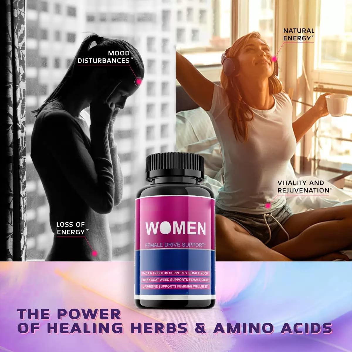Stimolatore della libido femminile per le donne - Desiderio ed eccitazione - Allevia lo stress, riduce la secchezza e aumenta la sensibilità, dona energia