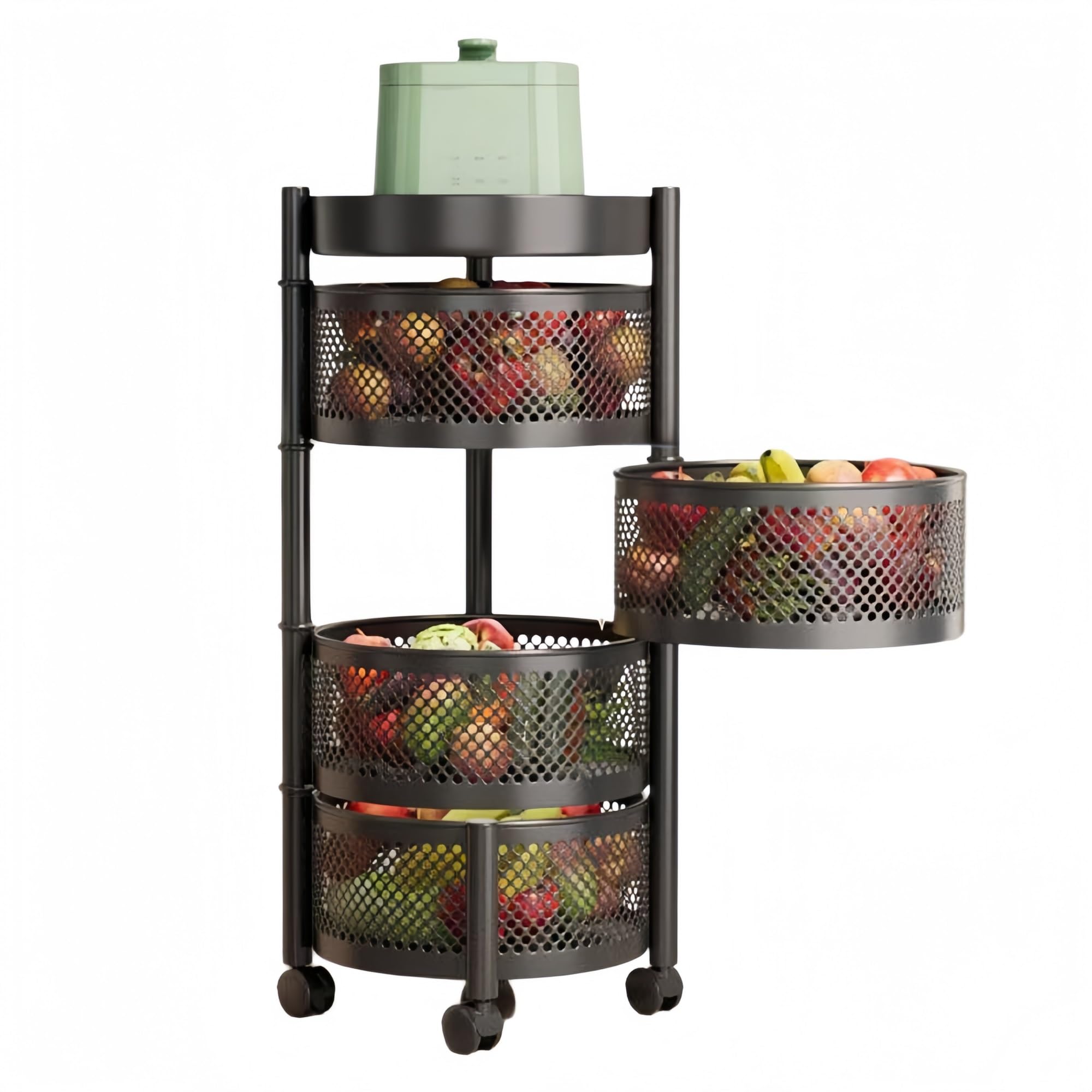 Carrito organizador de cocina con ruedas, ideal para fruta y verdura