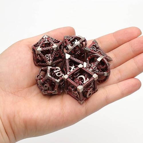 Miniatura 6 de Hollow Cthulhu - Juego de dados poliédricos de metal para juegos de rol para Calabozos y Dragones, Pathfinder, Warhammer, Shadowrun