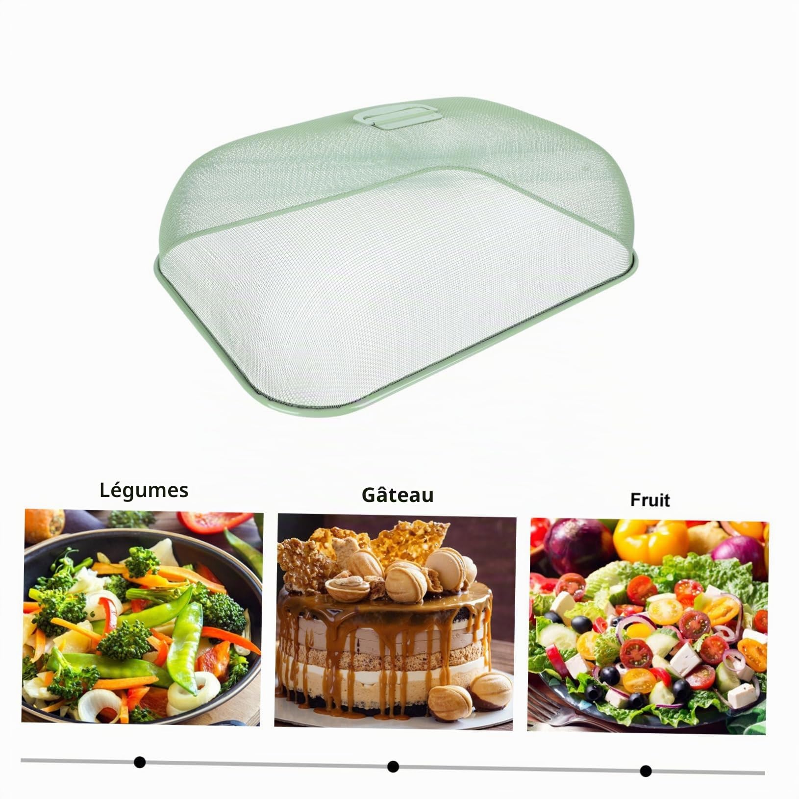 Couverture Alimentaire Créative en Fer Vert, Protection et Conservation