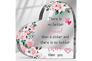 Sister Gift for Women Friends, Floral Paperweight Acrylic for Sister, Friendship Plaque for Desk