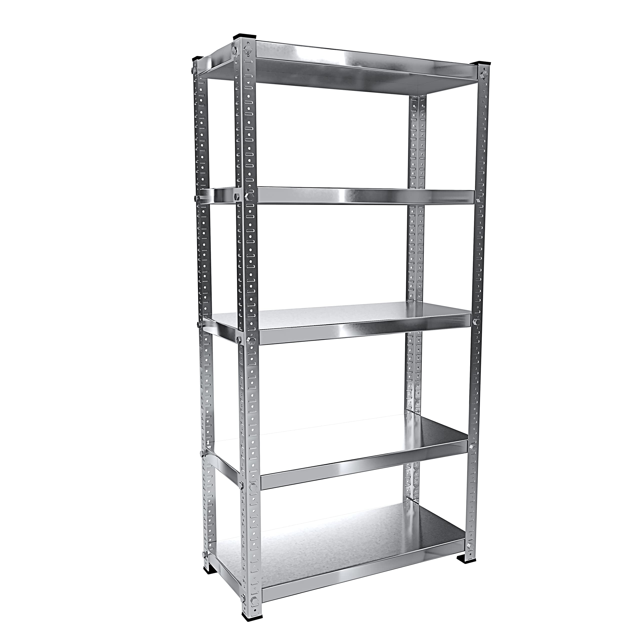 Arreditaly 2 Scaffali In Metallo Scaffale Alta Portata Con 5 Ripiani Regolabili Ideale Per Garage Officina Cantina Capannone Magazzino Design Modulare 187 x 100 x 30 cm (2)
