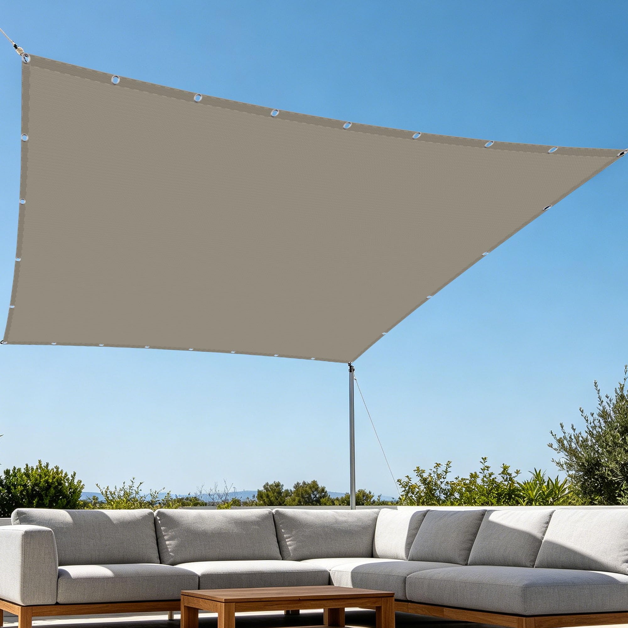 Voile ombrage rectangulaire imperméable 1.4 x 7 m pour patio