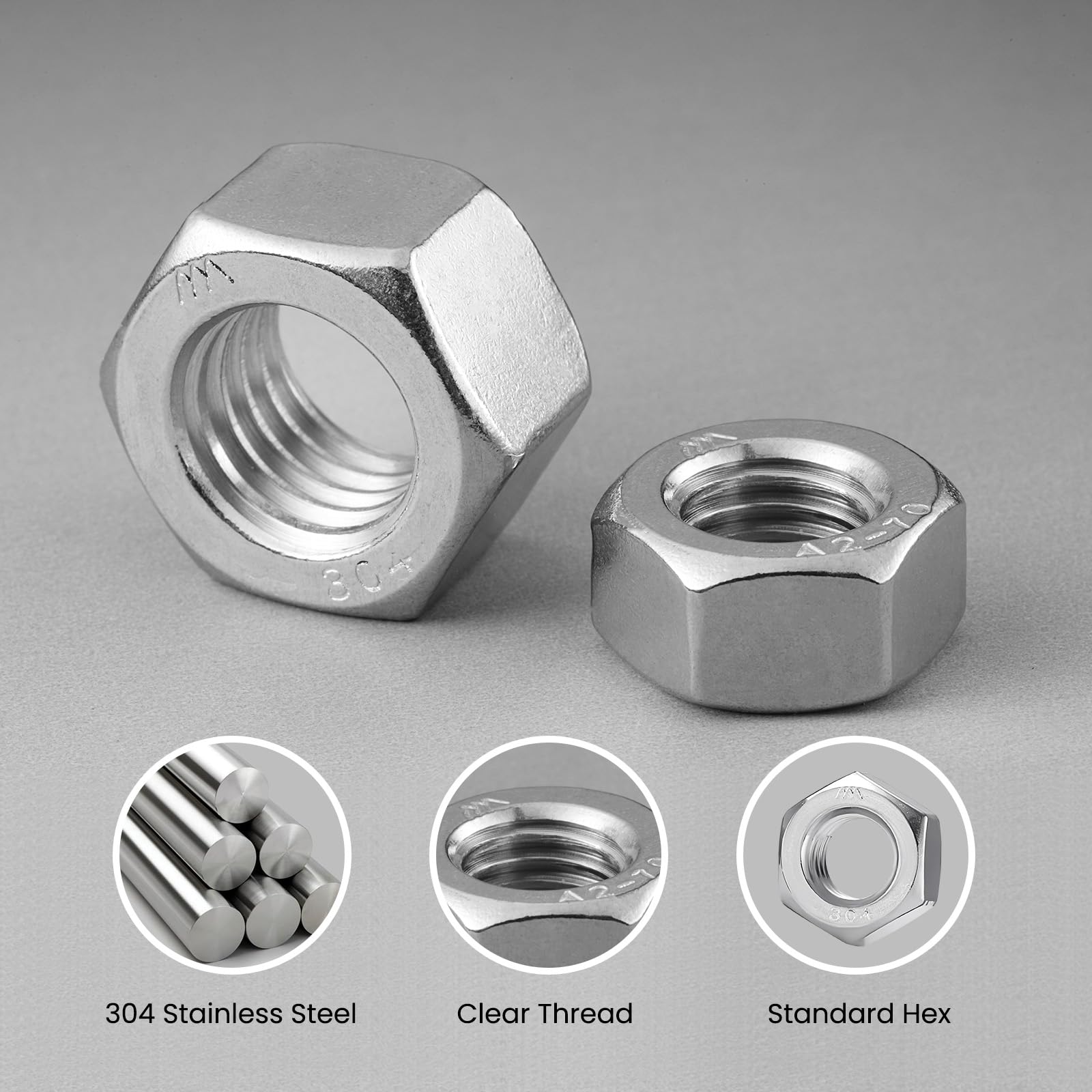 M6 Nut Snapklik.com : BNUOK 50 Pack M6-1 Hex Nuts, Stainless Steel 304