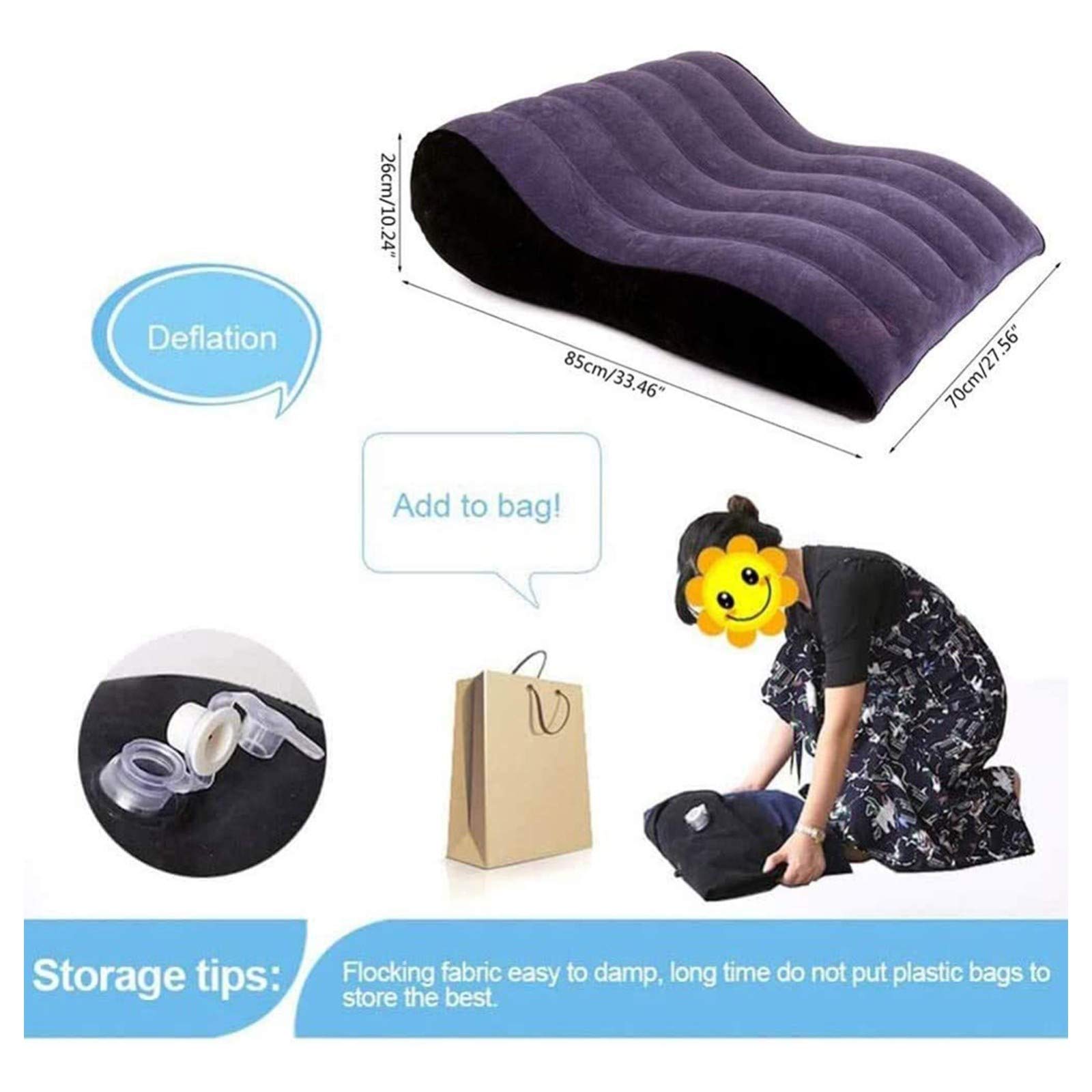 -Colchon Inflable de la Pareja Del Ŝexø de la Almohada con Bomba de Aire Electrica, Sofá Inflable Amor Ŝexửal, Portátil Cojín Inflable Multifuncional