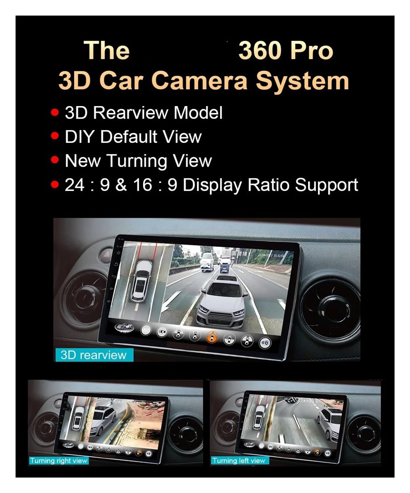 Caméra Arrière Caméra Panoramique 720P 360 ° DVR HD Avant Arrière Gauche Droite 3D 360 Vue D'oiseau Avec Tissu D'étalonnage 128G USB Camera de Recul pour Voiture