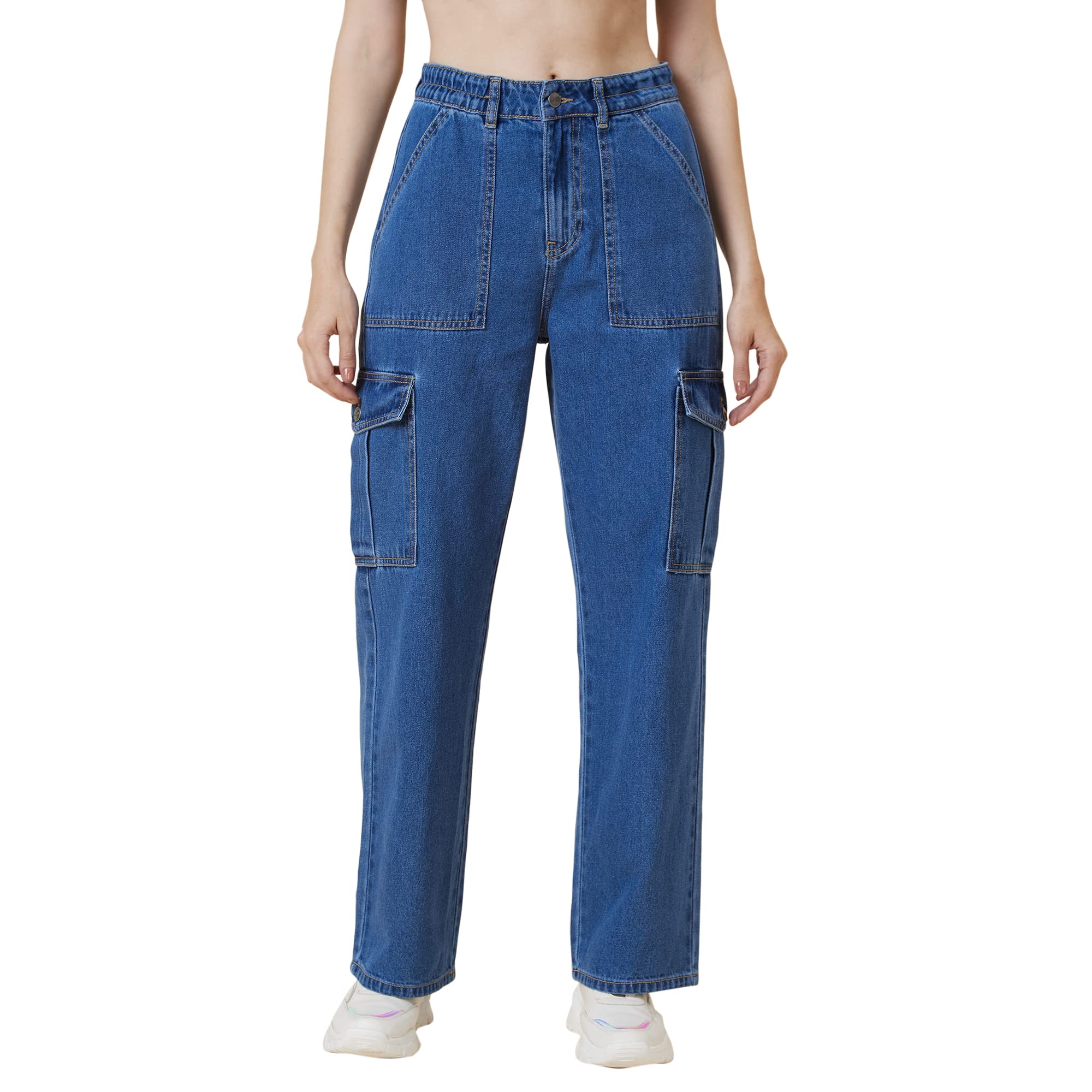 AKA Chic Women's Wide-Leg Fit Cargo Jeans