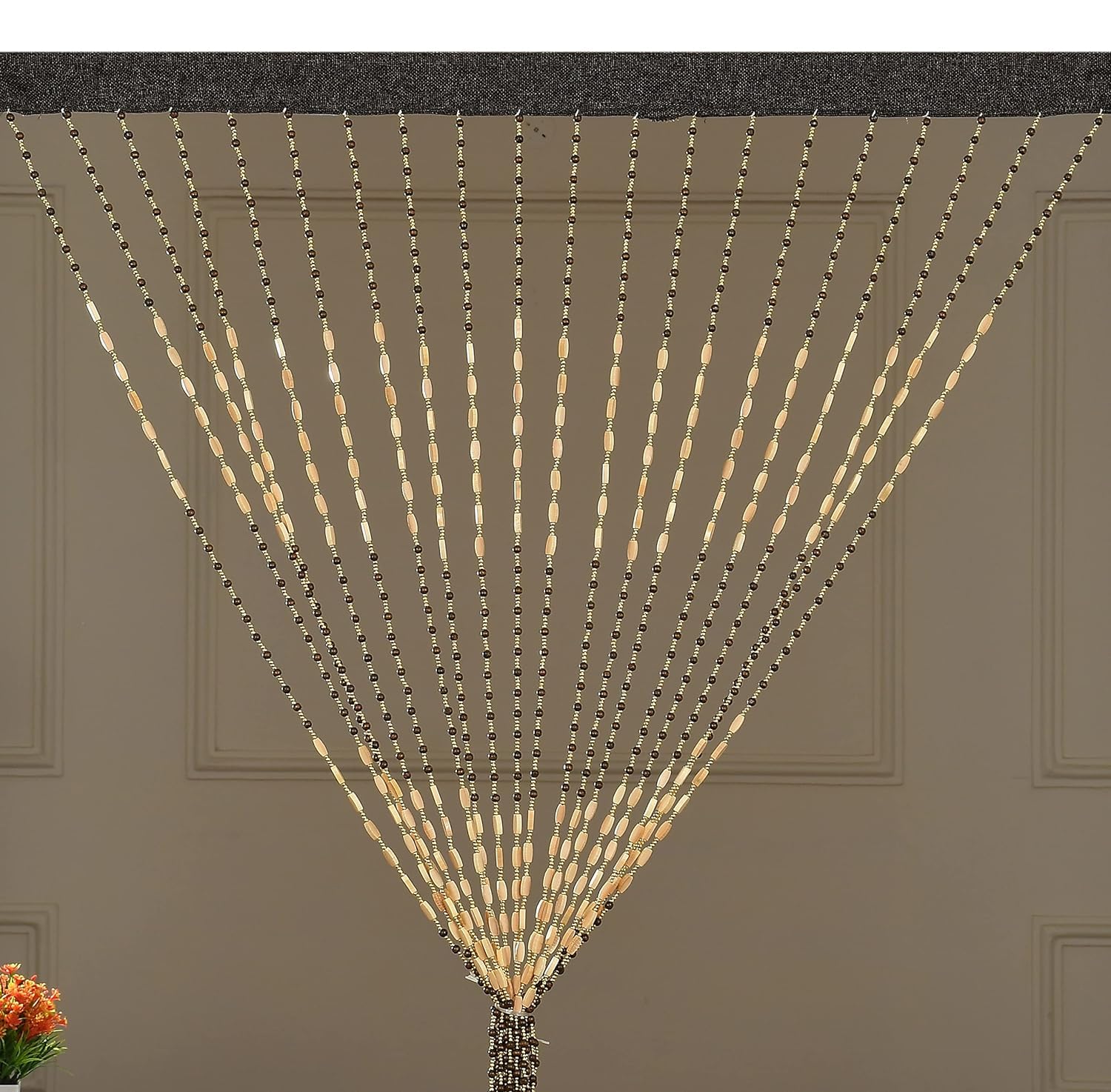 Wooden Beaded Door Curtain, Bens Beads String Curtain, Hanging Room Divider for Doorway, Home Decor Panel_04 x 07 Feet, Dark Brown-image-18