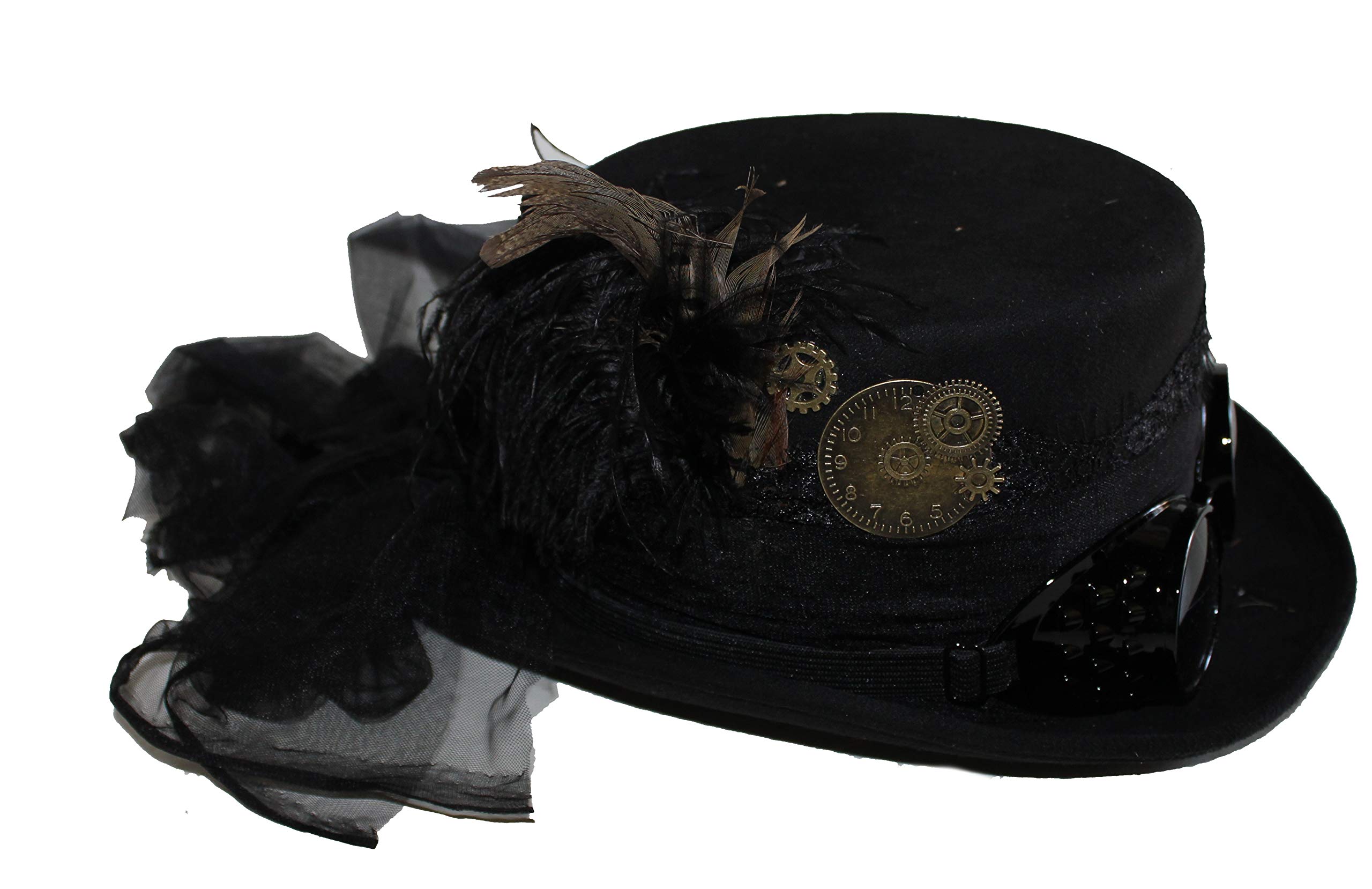 Photo 1 of *stock photo for reference* Deluxe Velvet 4.25 Inch Steampunk Top Hat 