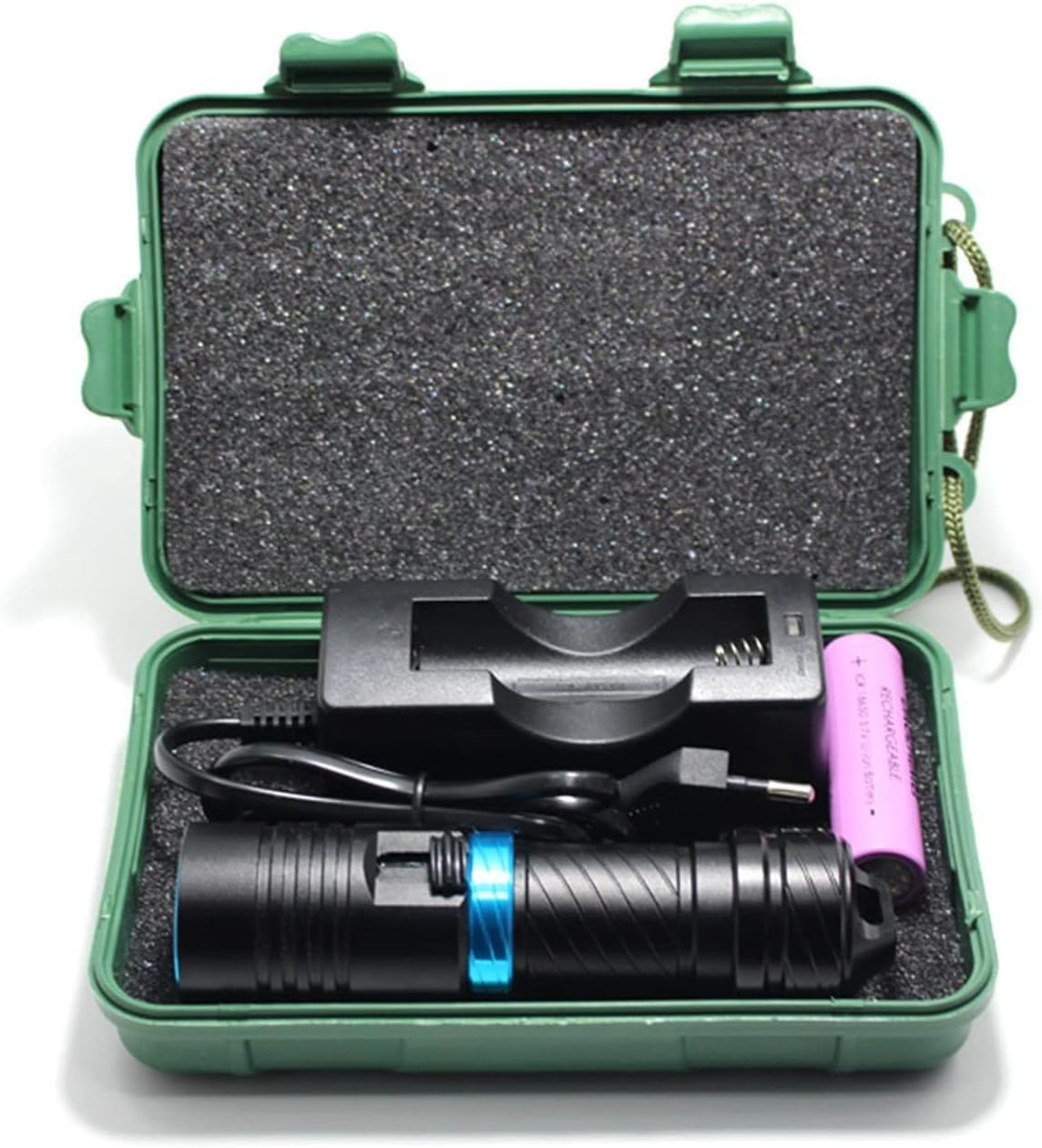 Lumen Dive Light LED Scuba Diver Diving Flashlight 100M 3800 Lumens L2 LED Torch Waterproof Lantern Lanterna Camping Fishing High Bright Flashlight ( Battery Type : White light Body Color : Red )