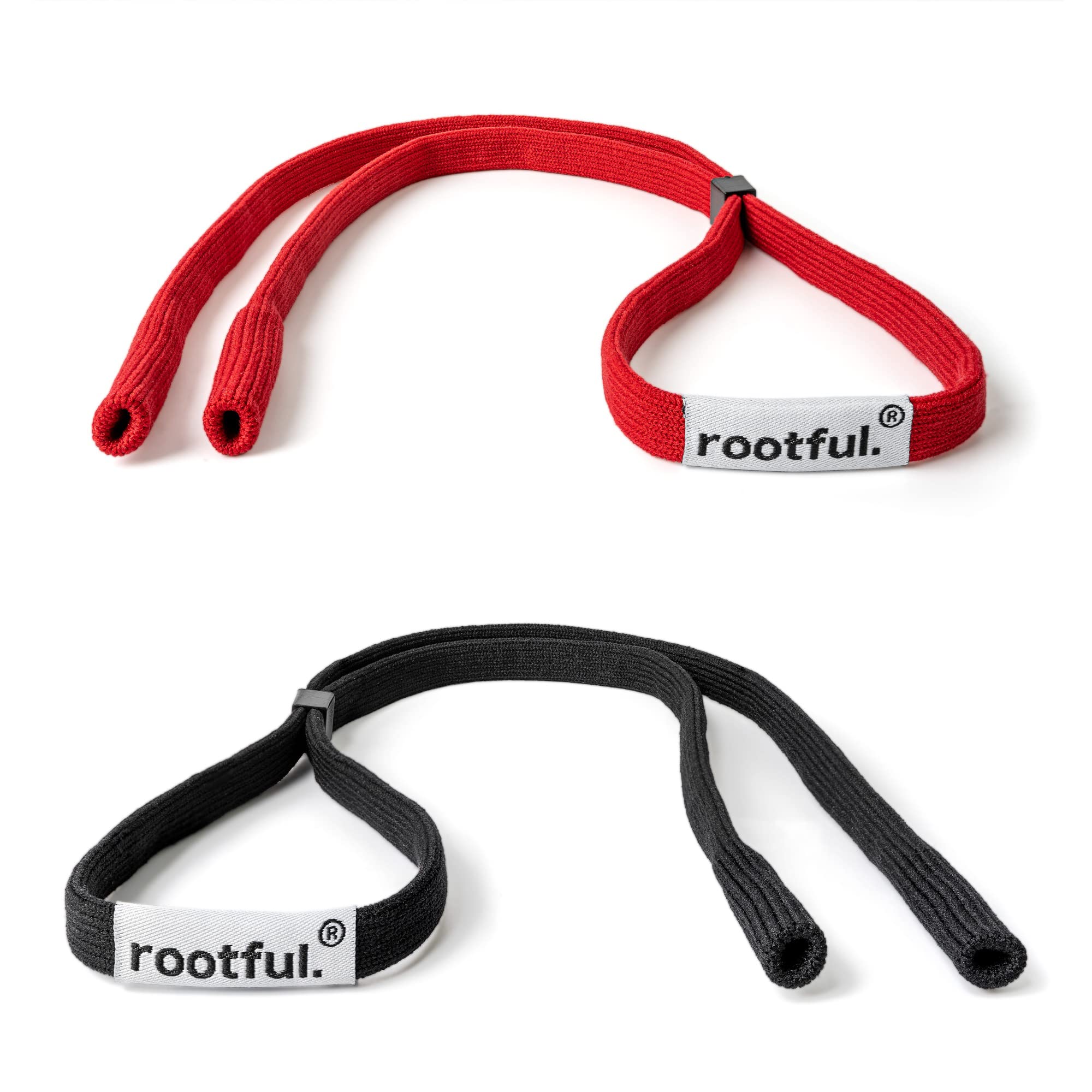 rootful. Cinta de gafas deportivas Pro | Potente banda para gafas deportivas y gafas de sol | máxima protección en actividades | incluye paño de limpieza | calidad de marca alemana | 2 unidades