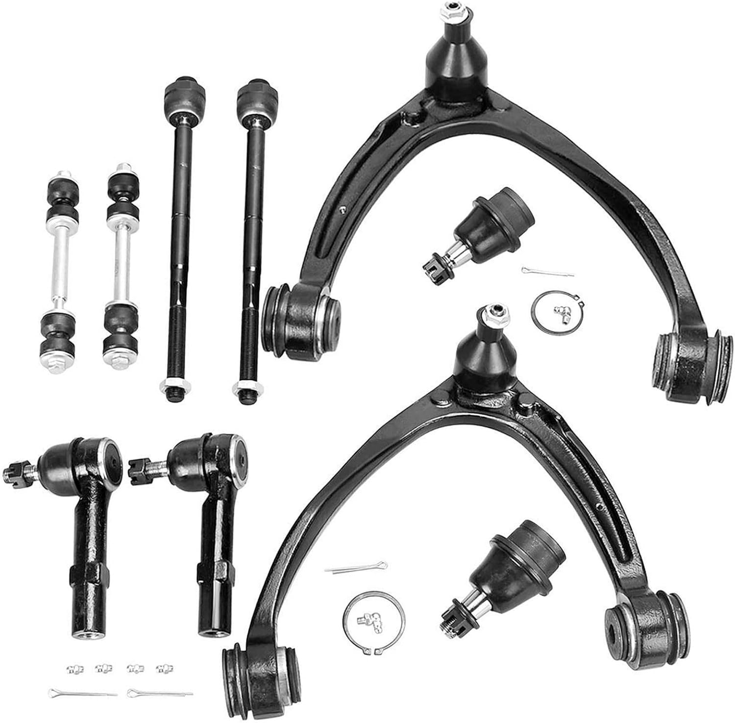 MotorbyMotor Front Upper Control Arm with Ball Joints Tie Rod Ends Sway Bar Links fit for Chevy Silverado 1500 Tahoe Avalanche Suburban, GMC Sierra 1500 Yukon XL Cadillac Escalade Suspension Kits 10pc