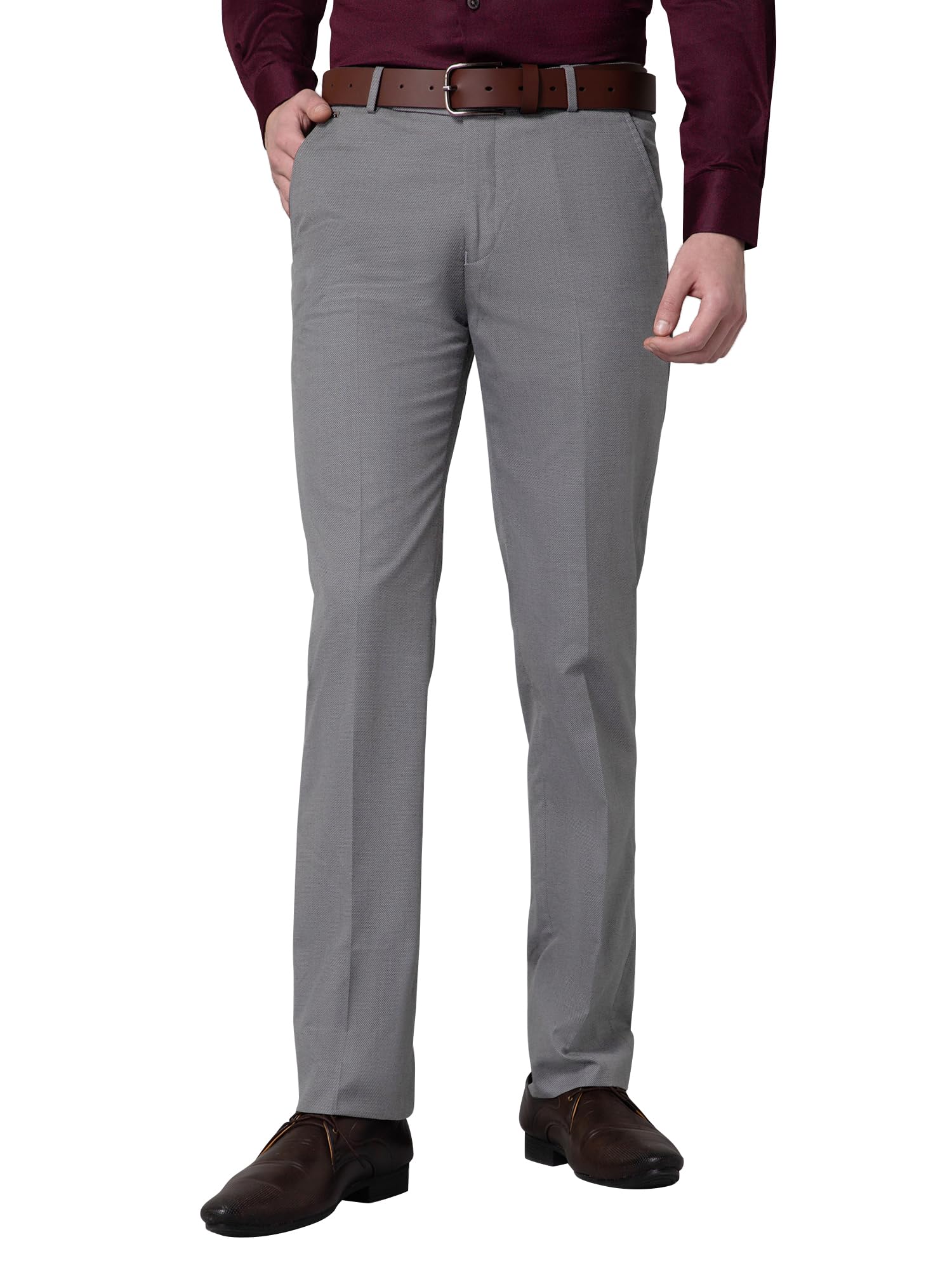 cantabil Men Dark Grey Solid Non Pleated Regular Fit Mid Rise Formal Trousers for Men | Formal Pants for Men | Formal Wear Regular Fit Trousers for Men (P_MTRF00152)-picture-31