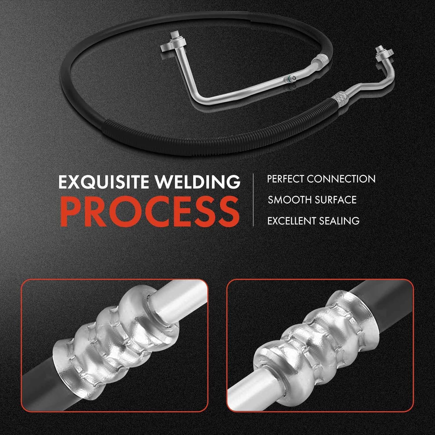 A-Premium A/C Discharge Line Hose Assembly Compatible with Chevrolet Express 1500/2500/3500/4500/Cargo/Pasajeros & GMC Savana 1500/2500/3500/4500, Compressor to Condenser