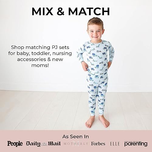 Miniatura 8 de Posh Peanut Pijama de viscosa de bambú para bebé, pijamas con cremallera de 2 vías y pijamas con puños de diseñador