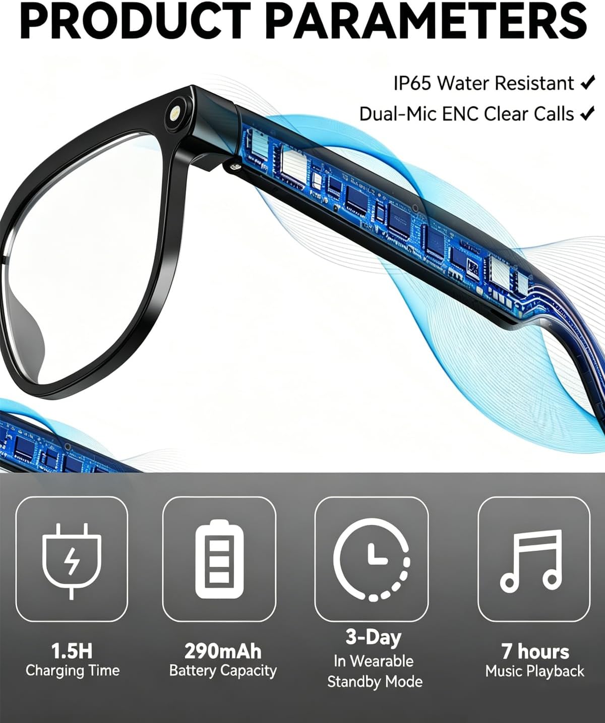 Smart Glasses with Camera, 4K HD Anti-Shake, 8MP Camera Glasses, Real Time Translation, AI Voice Assistant, Object Recognition, Smart Glasses for Women, for Travel/Meetings/Vlog（Photochromic）