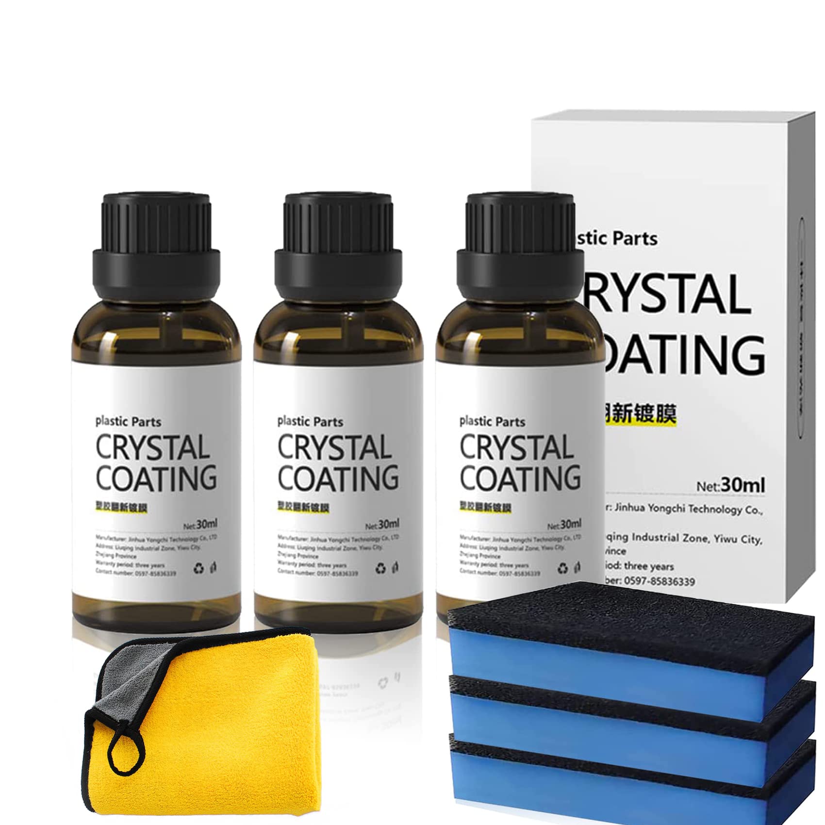 Photo 1 of Alkyne Plastic Parts Crystal Coating, Crystal Coating Plastic Parts, Plastic Parts Refurbish Agent, Long Duration Plastics Parts Refresher Agent for Car (3PCS)