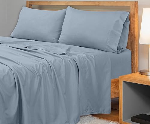 Miniatura 6 de Royale Linens Sábana encimera de 300 hilos de 100 % algodón peinado de fibras largas, súper suave, la sábana encimera de tamaño matrimonial se vende