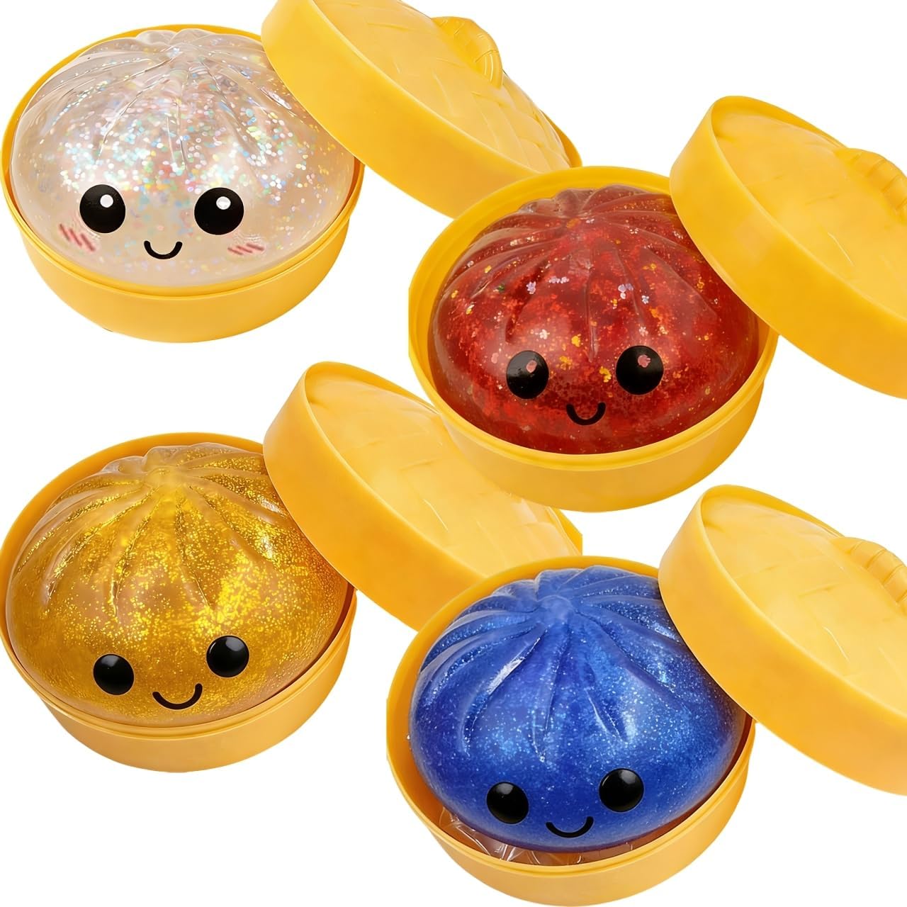 Glitter Dumpling, Glitter Dumpling Squishy Box, Dumplings Squishy, Anxiety Relief Fidget (1PC-A)