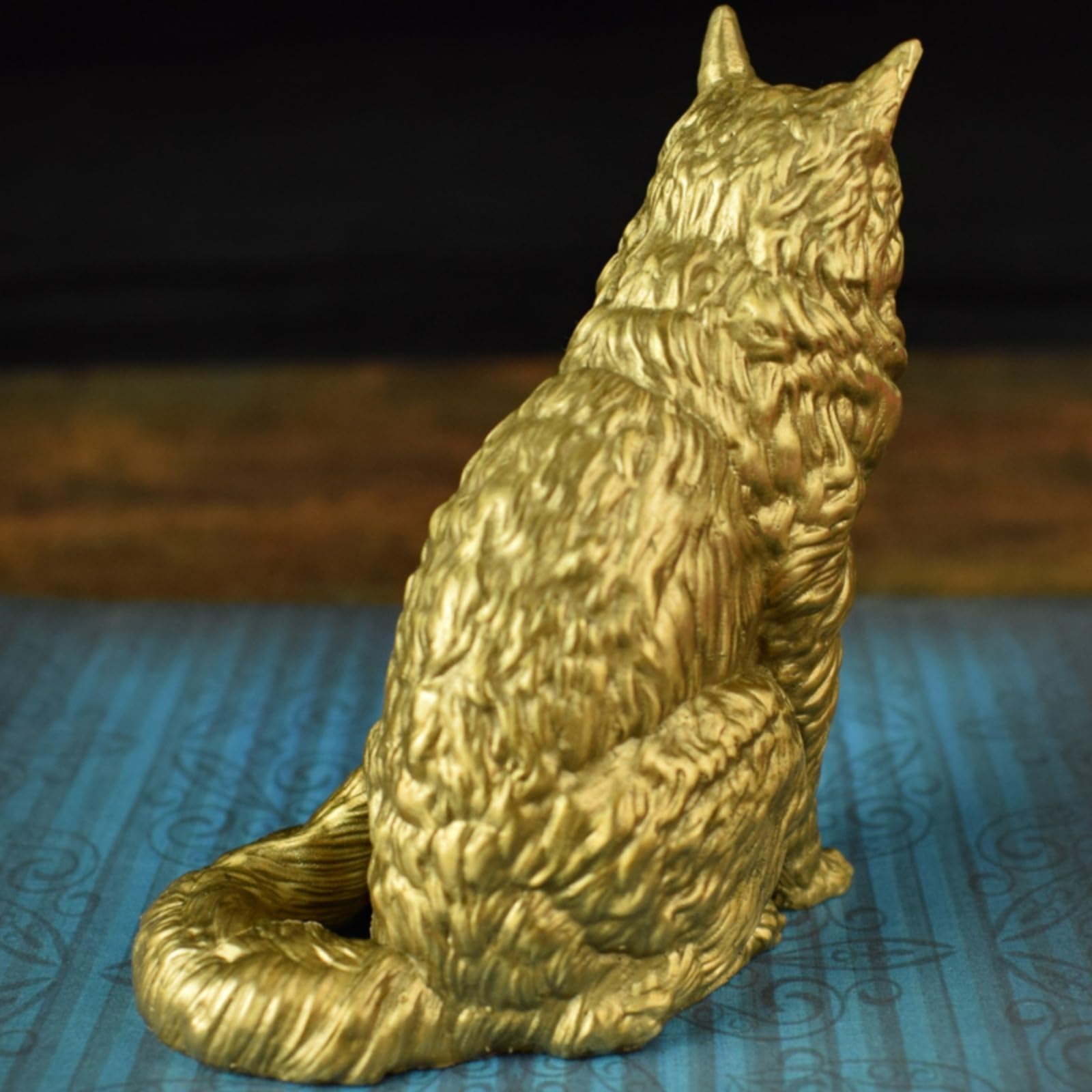Mosiężne Figurki Kotów Rasy Maine Coon, Metalowe Figurki Kieszonkowe, Rzeźby, Ozdoby Na Biurko, Akcesoria Do Piaskownicy, Do Gabinetu, Do Papieru