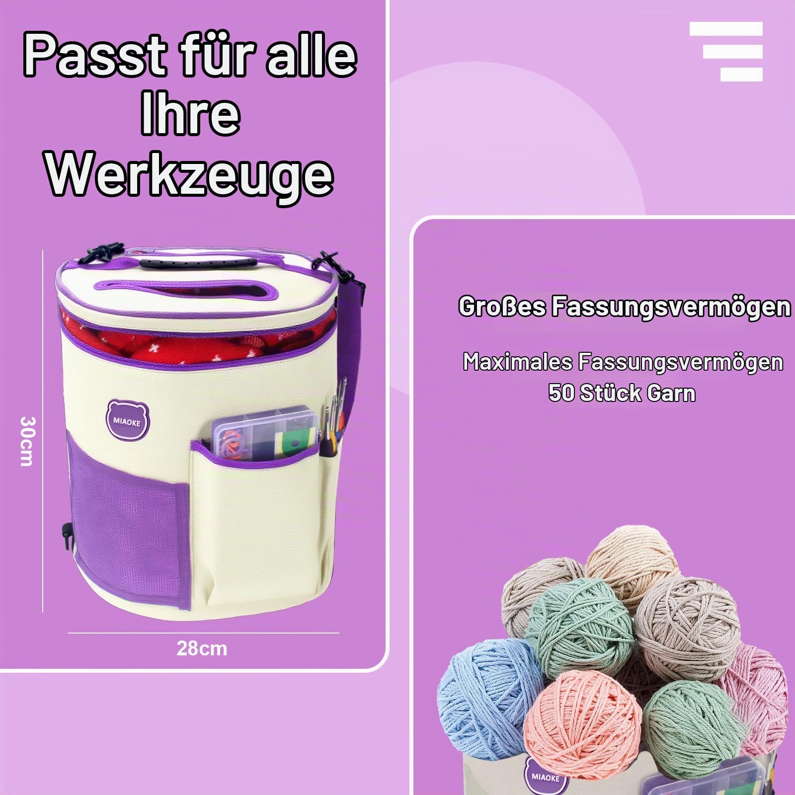 79 Stück Häkelset für Anfänger, Tragbar Häkelnadel Set, Strick Häkelzubehör