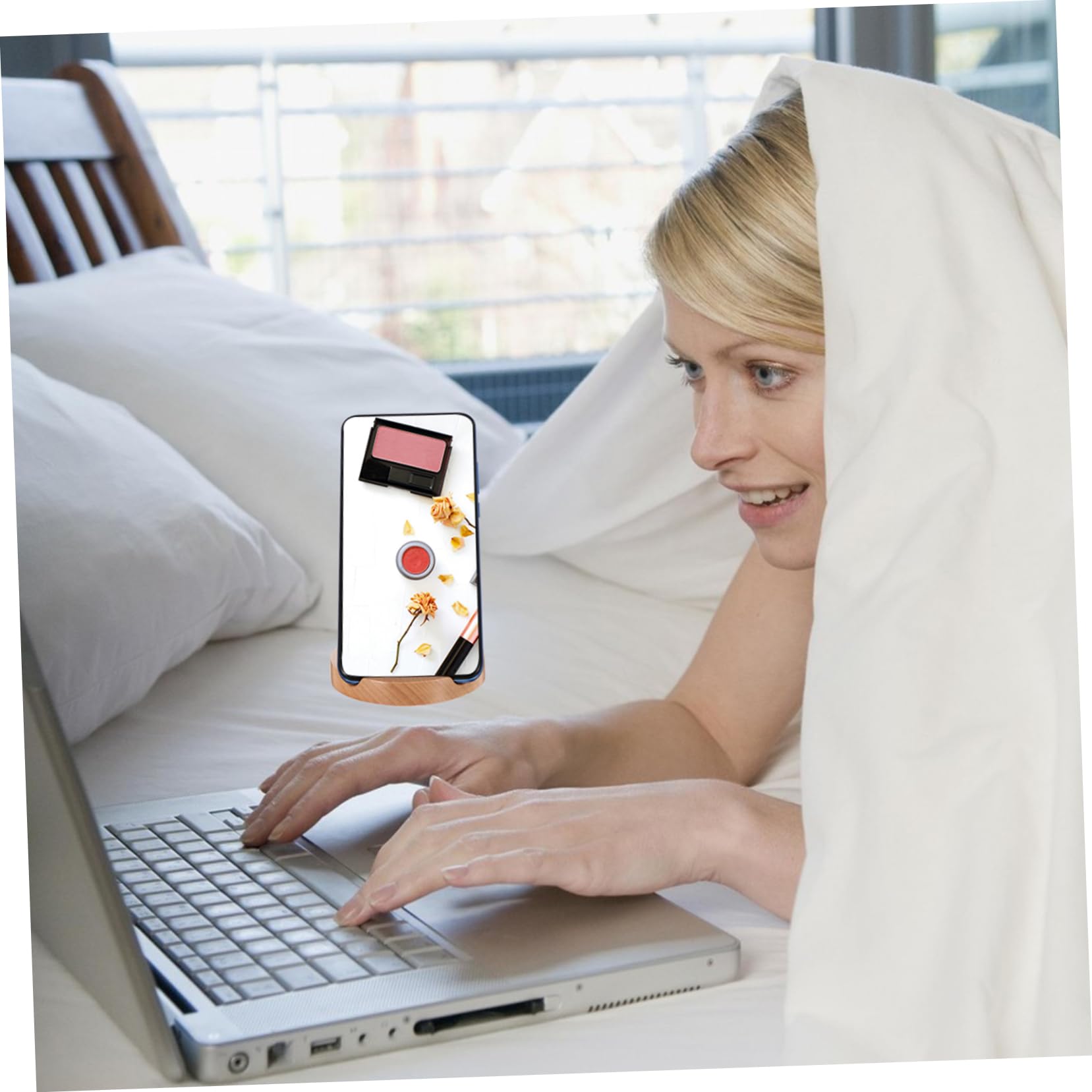 Hemobllo 2pezzi Supporto Telefonico Legno Per Scrivania Porta Tablet e Smartphone Creativo Con Design Animali Per Casa e Ufficio Per Decorare Tuo Desktop