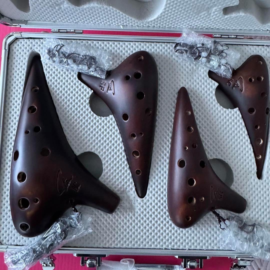 オカリナ AC SF SG SC4本セット 漆仕上 瑪瑙オカリナペンダント付き