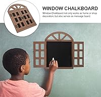 Vista 2 de VOSAREA Colgante de pizarra de madera para ventana, multifuncional, letrero de pizarra reutilizable