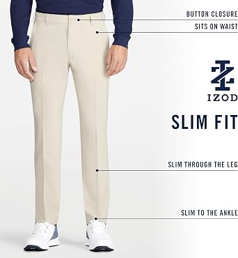 Izod Mens Golf Swingflex Slim Fit Pant
