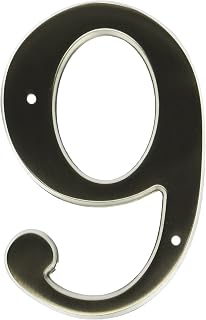 Baldwin 90679056# 9 House Number, Lifetime Satin Nickel