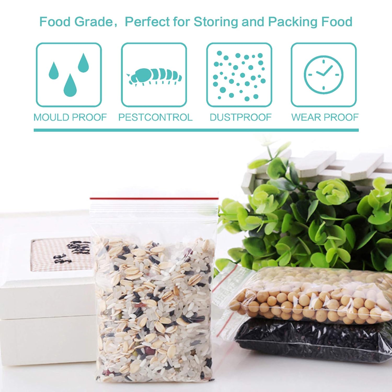 500 Pack 2 Mils Plastic Poly Zipper Bags, 3 Assorted Sizes (2.4 x 3.5, 3.5 x 5, 4 x6 inch), Resealable Clear Durable Zipper Crafts Storage Bags for Jewelry, Bead, Toy Piece, Pill, Crafts Making