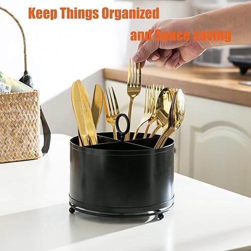 Miniatura 2 de Soporte para cubiertos para encimera, organizador de cubiertos giratorio de 360, organizador de cubiertos al aire libre para picnic, camping,