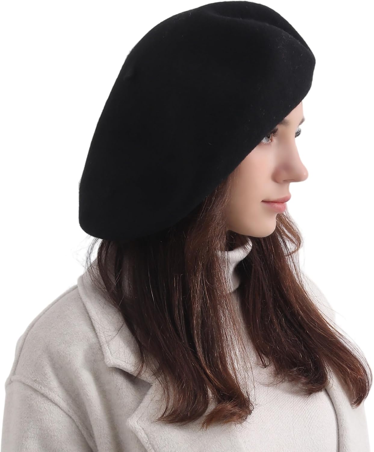 French Wool Beret Hats for Women Man