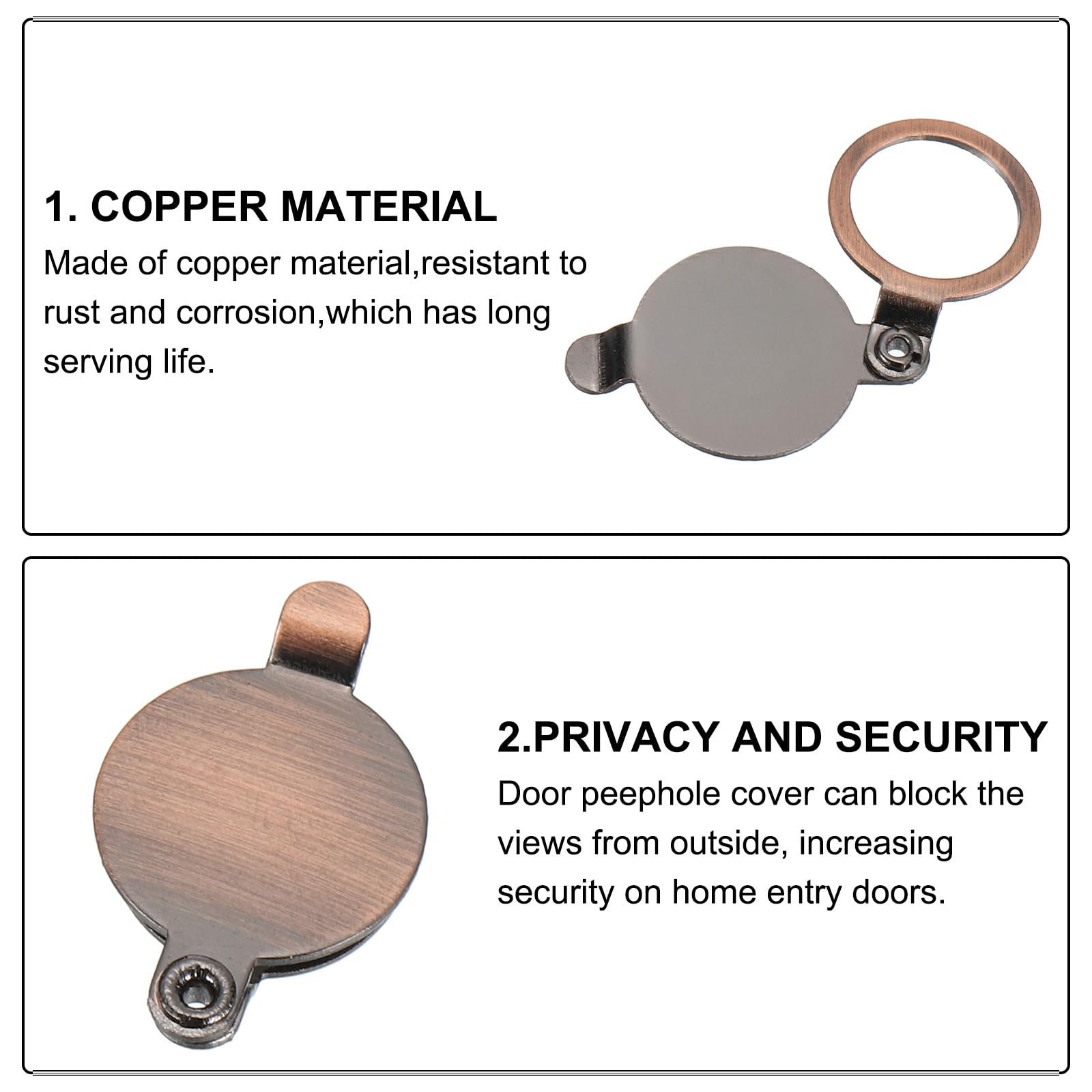 PATIKIL 1/2" Peephole Cover,Door Peephole Protector Privacy Door Viewer Cover for Home Security Apartment Hotel,Red Bronze 2pcs - Image 4
