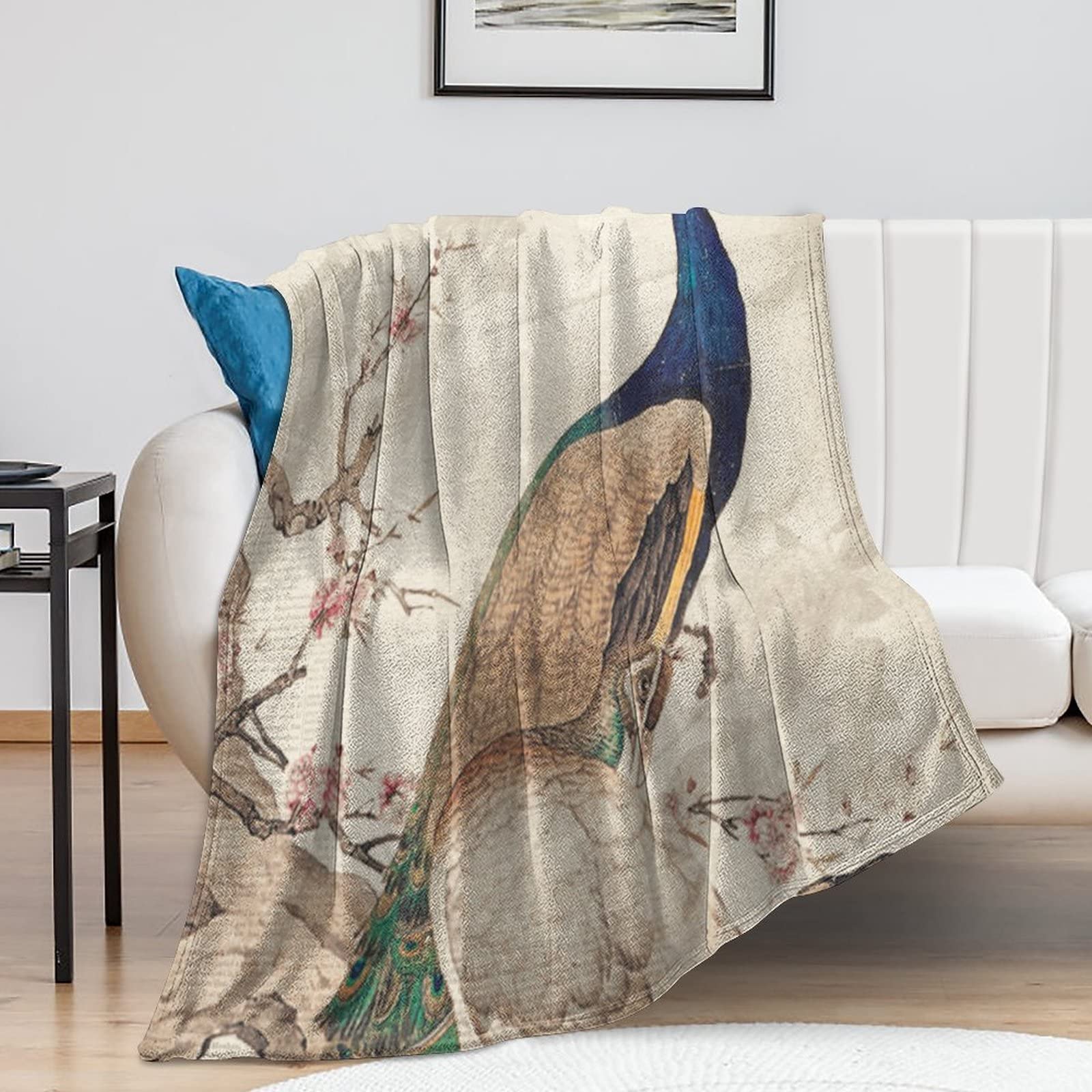 Couverture en polaire paon antique, un cadeau de pendaison de crémaillère