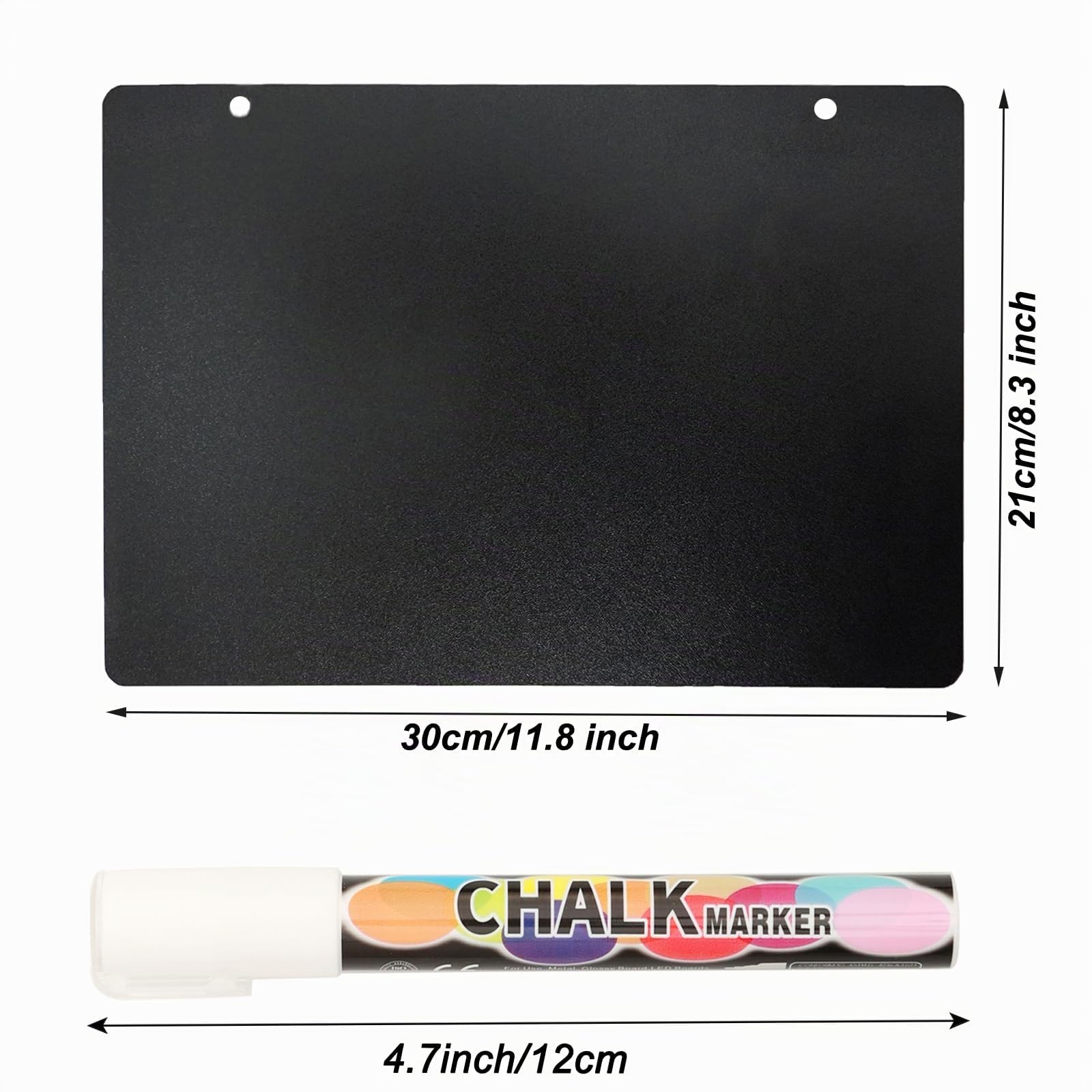 Lot de 2 petits tableaux noirs à suspendre - Double face - Effaçables - Avec corde suspendue - Pour mariage, anniversaire, fête, événement - Rectangulaires