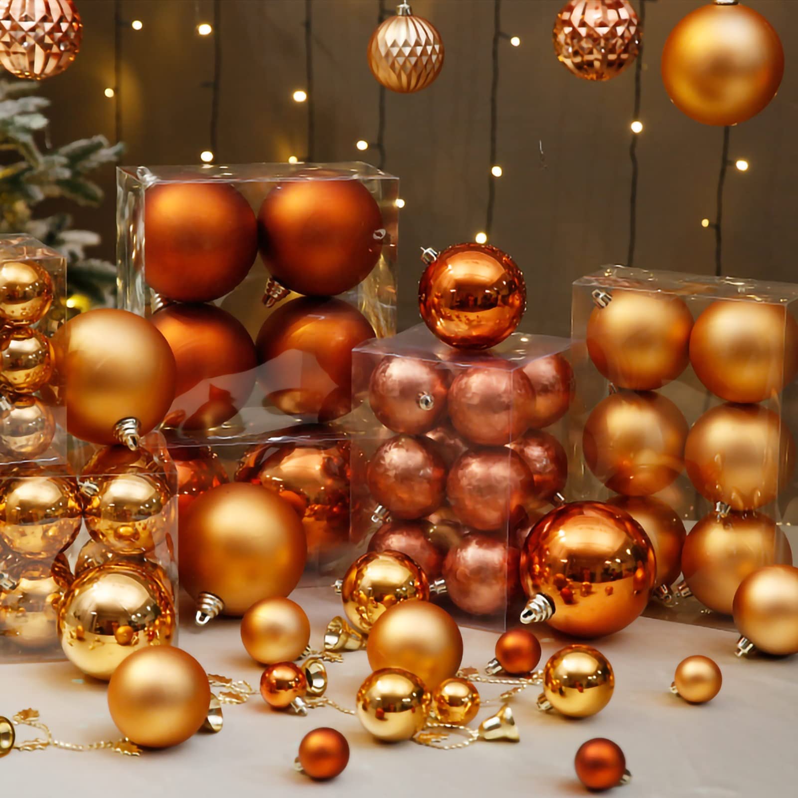 Baumschmuck Bruchproof Weihnachtskugelschmuck Weihnachtsdekorationen for Weihnachtsbaumkugeln Urlaub Hochzeitsfest Dekoration, 1 2 stücke Weihnachtskugeln(C)