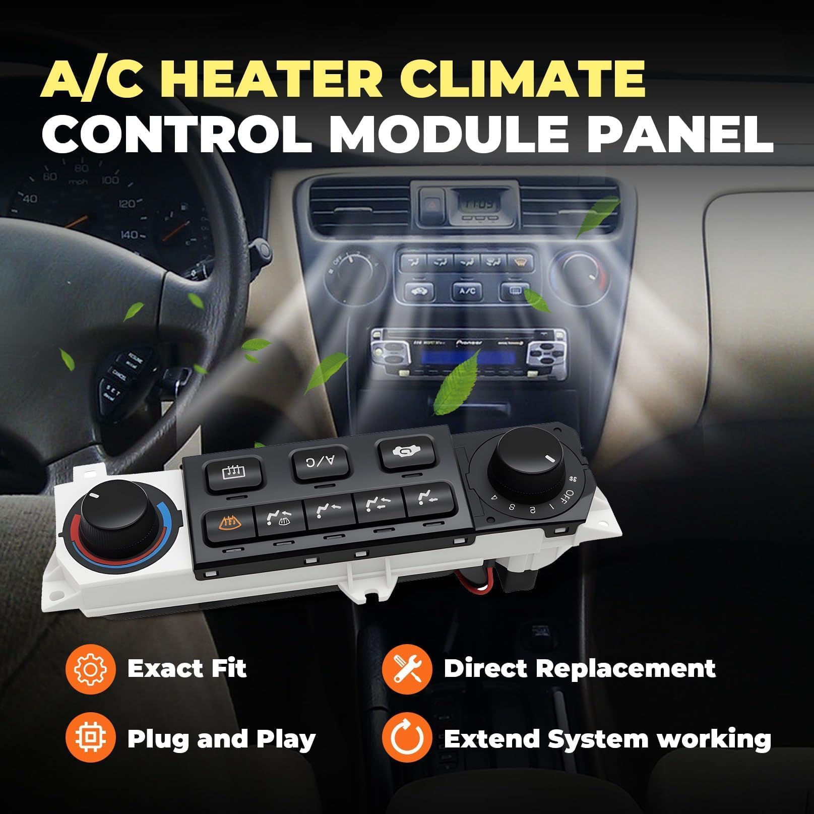 599-268 HVAC A/C Riscaldatore Climate Control Pannello Compatibile con Accord 1998-2000 Odyssey AC Condizionatore Interruttore 1998-2004 2.3L 3.0L 3.5L V6 L4 Sostituire 9600-S84-A01ZA