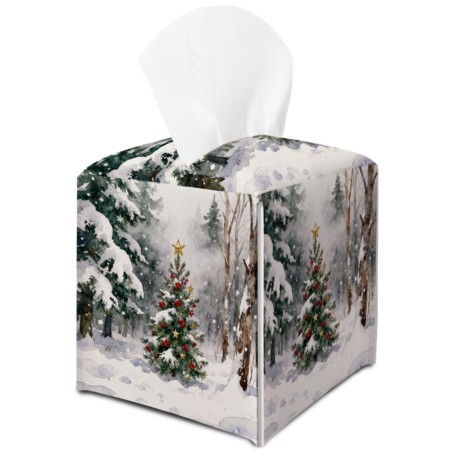 Housse de boîte à mouchoirs carrée XMS01 en cuir premium pour bureau