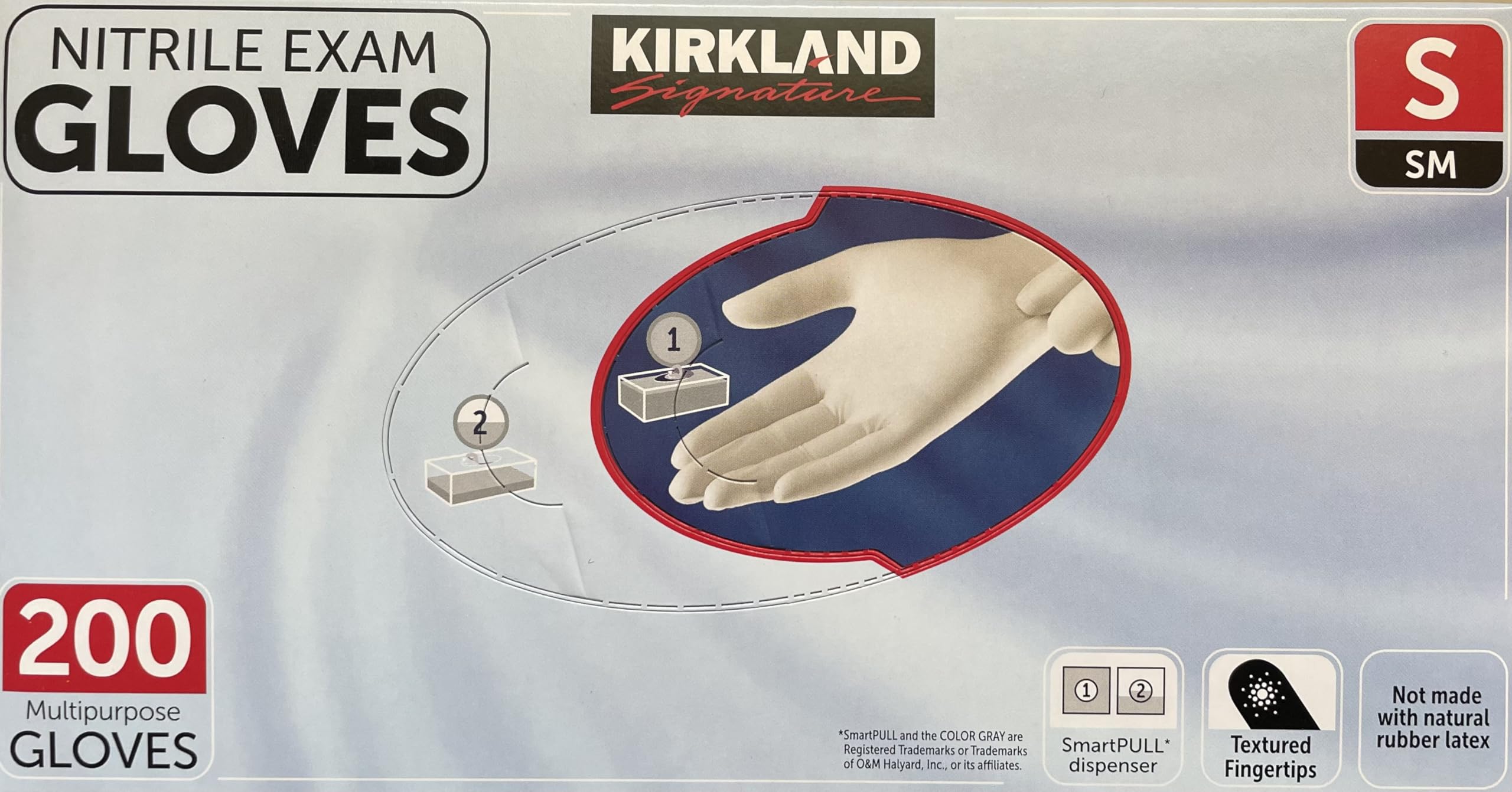 Kirkland Signature Nitrile Exam Gloves, Box of 200, Small