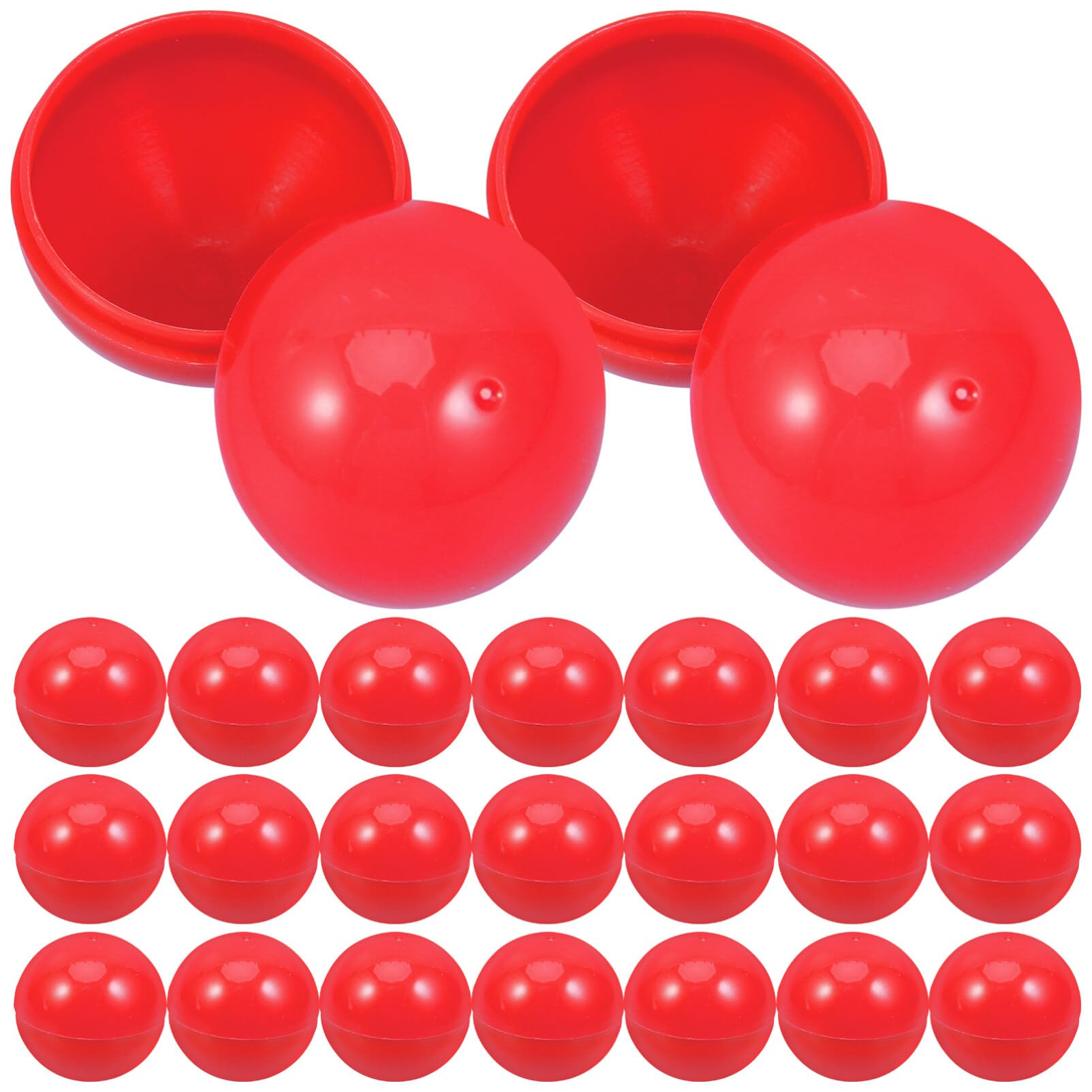 jojofuny Lot de 30 balles de tombola rouges : boules de loterie divisibles de 3 cm pour les jeux de bingo et de fête - Boules en plastique légères et robustes à