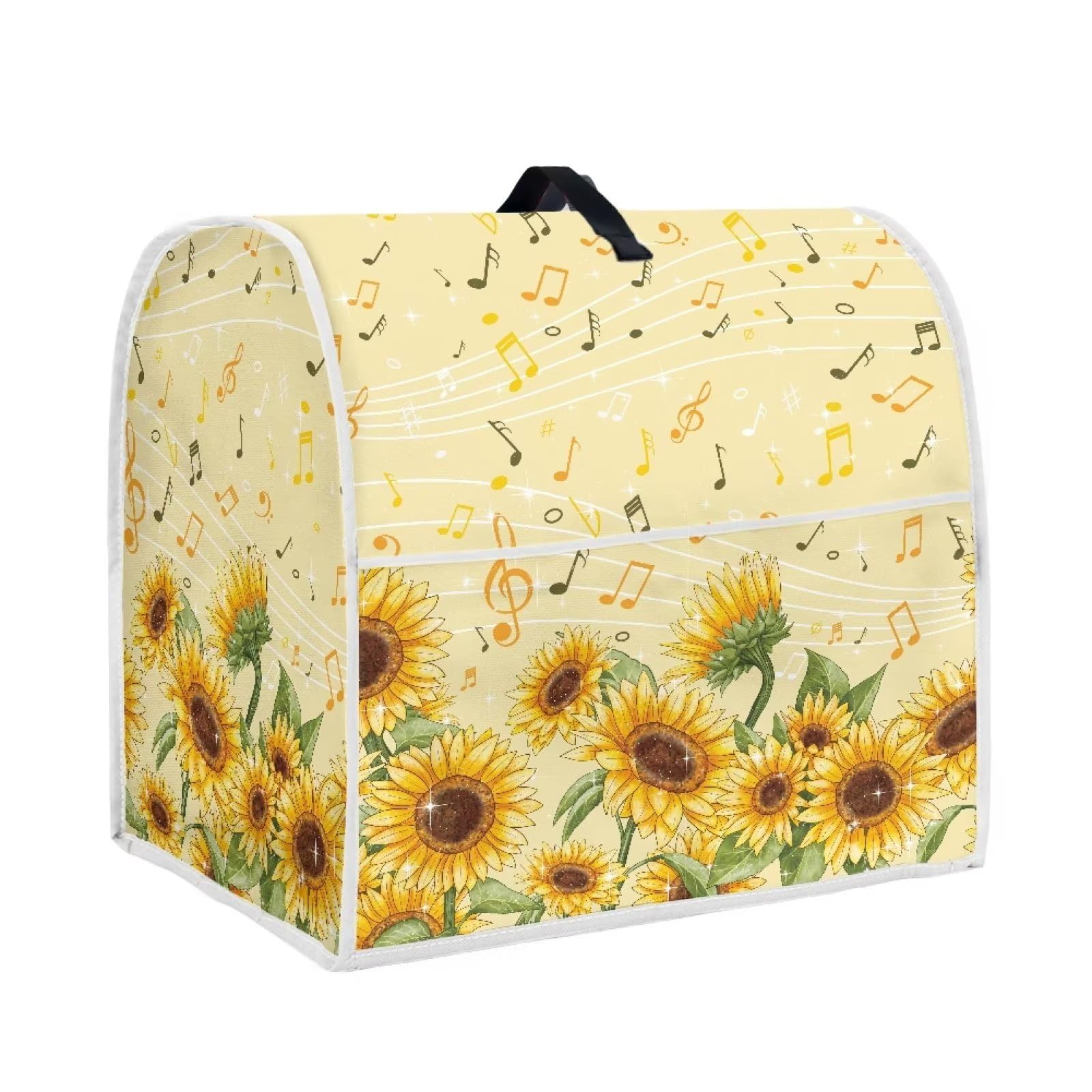 HUISEFOR Stand Mixer Cover Compatible with 6-8 Quart Kitchen Aid Mixer, Music Sunflower Design Washable Appliances Dustproof Covers Fit Tilt Head and Bowl Lift Models Mixers