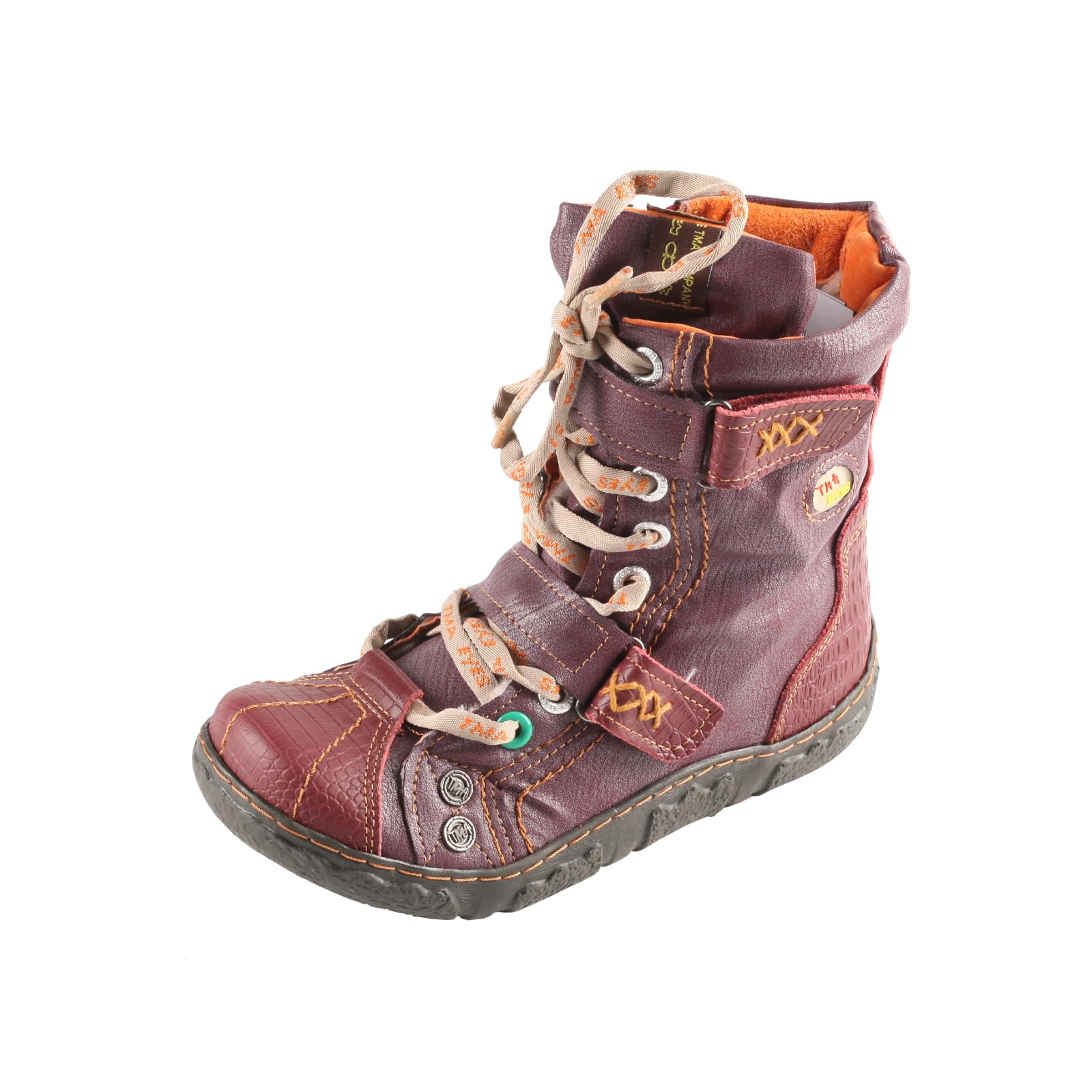 TMA EYES Women's Single Shoes Non-Slip Wear Shoes Lace-up Women's Shoes(Red,7.5)