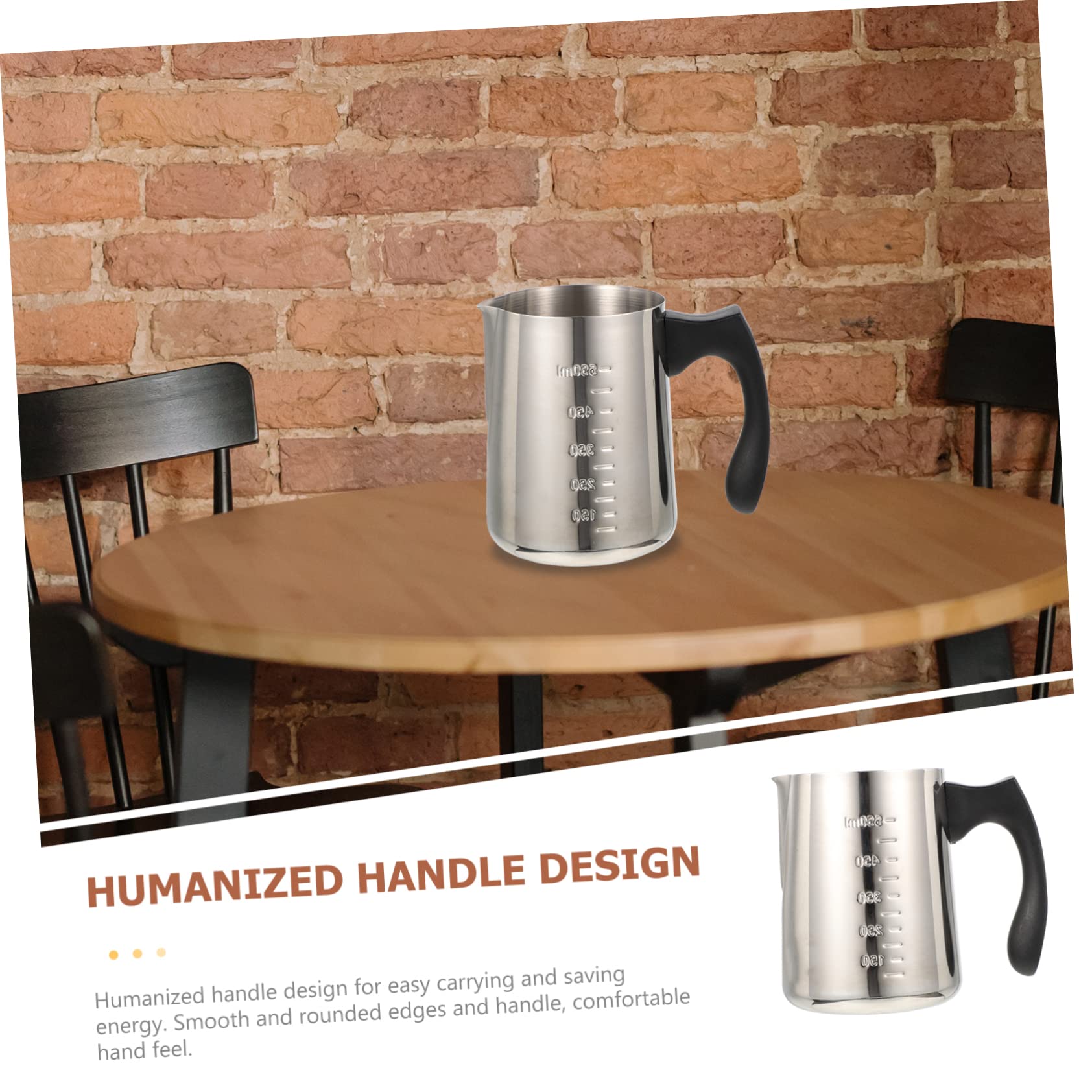 MUCKLILY Frothing Pitcher with Ergonomic Handle Multi Function Milk Cup for Convenient Steaming and Frothing for Milk and Juice