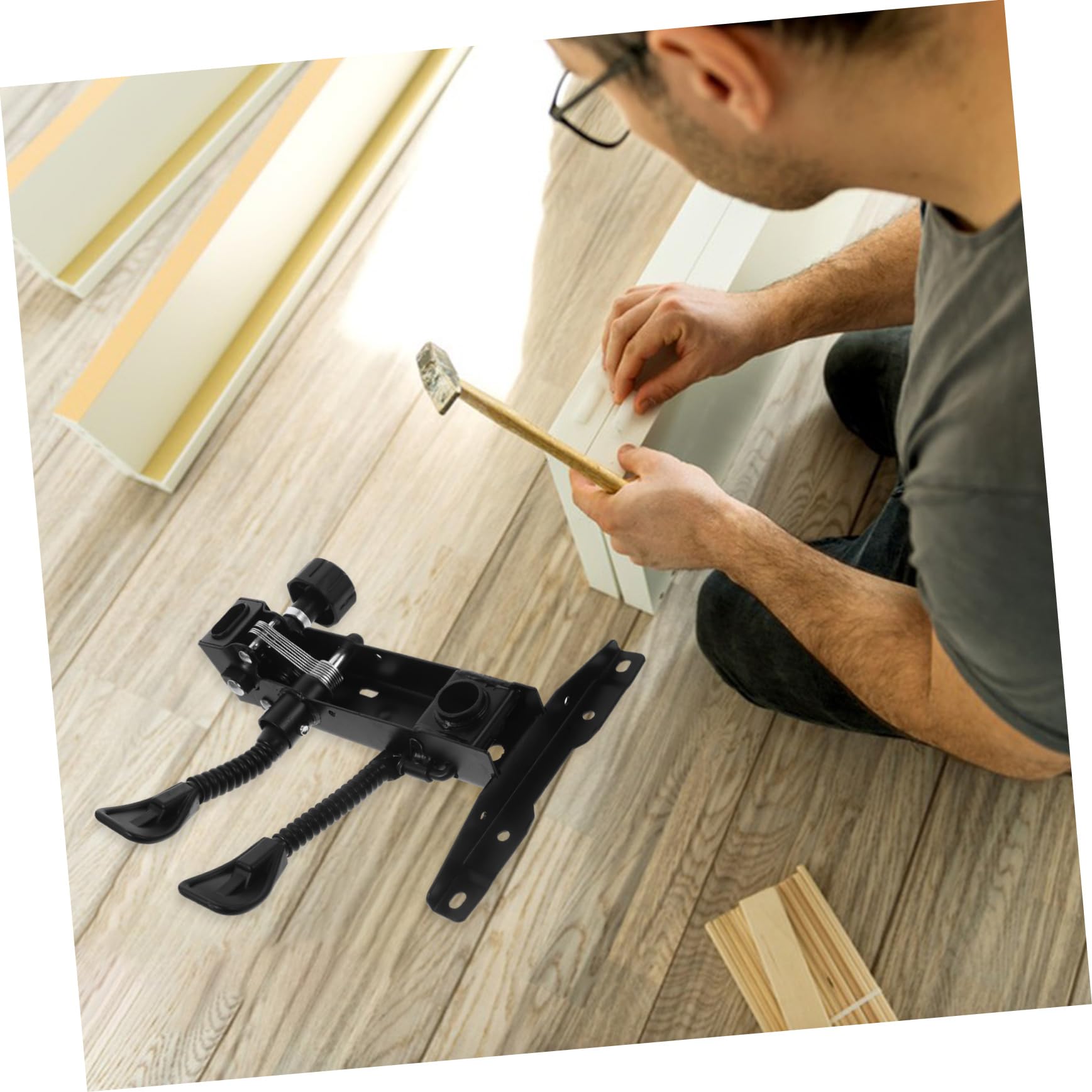 SEWACC Base Giratoria para Silla de Oficina, Mecanismo de Control de Inclinación, Base Metálica Resistente, Placa Giratoria de Palanca Elevadora, Accesorio para Sillas Ejecutivas